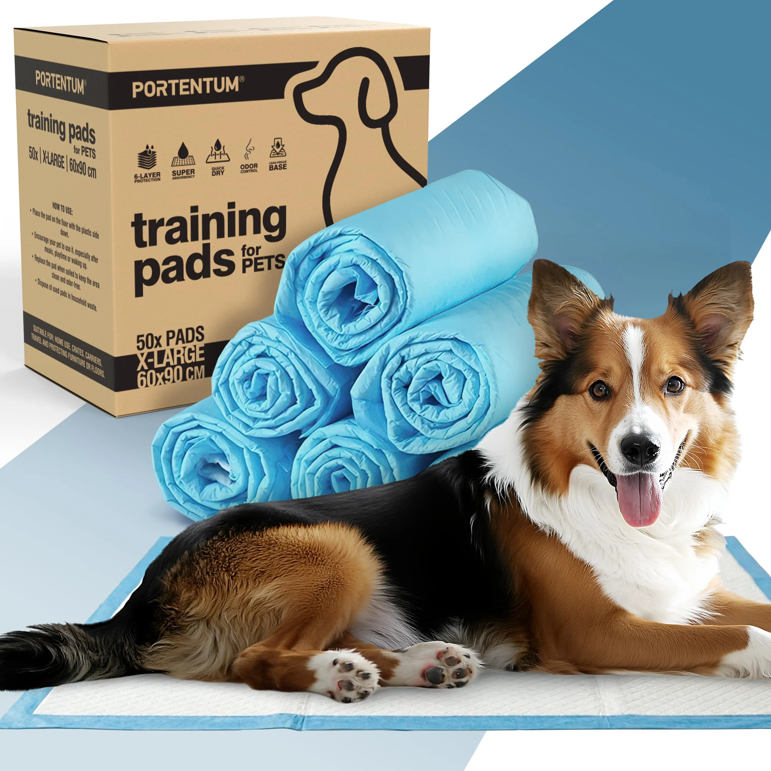 PORTENTUM Traversine cani 90x60 cm, 50 pezzi - immagine 1