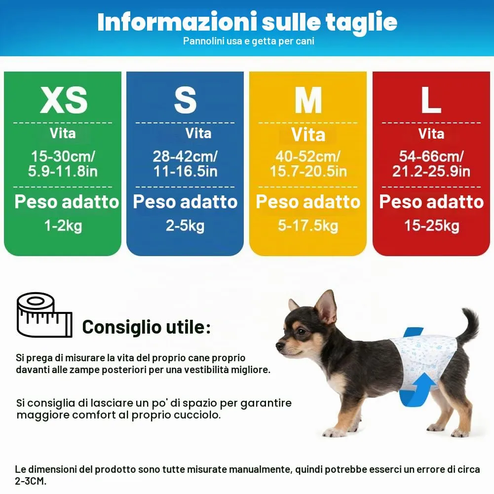 AUYAO Pannolini Monouso per Cani Maschi con Indicatore di Umidità, M, confezione da 20 - immagine 2