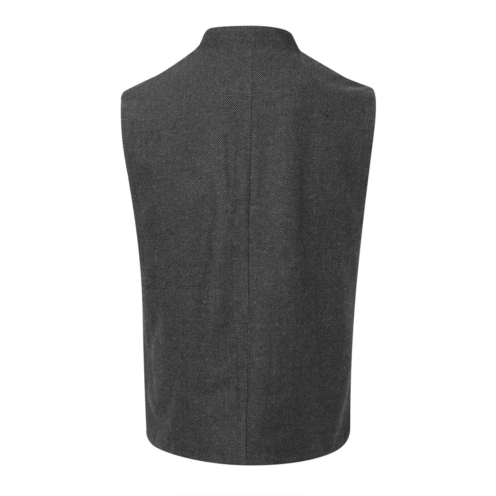 Generisch Gilet da uomo con colletto alto slim fit X01 grigio, L - immagine 3