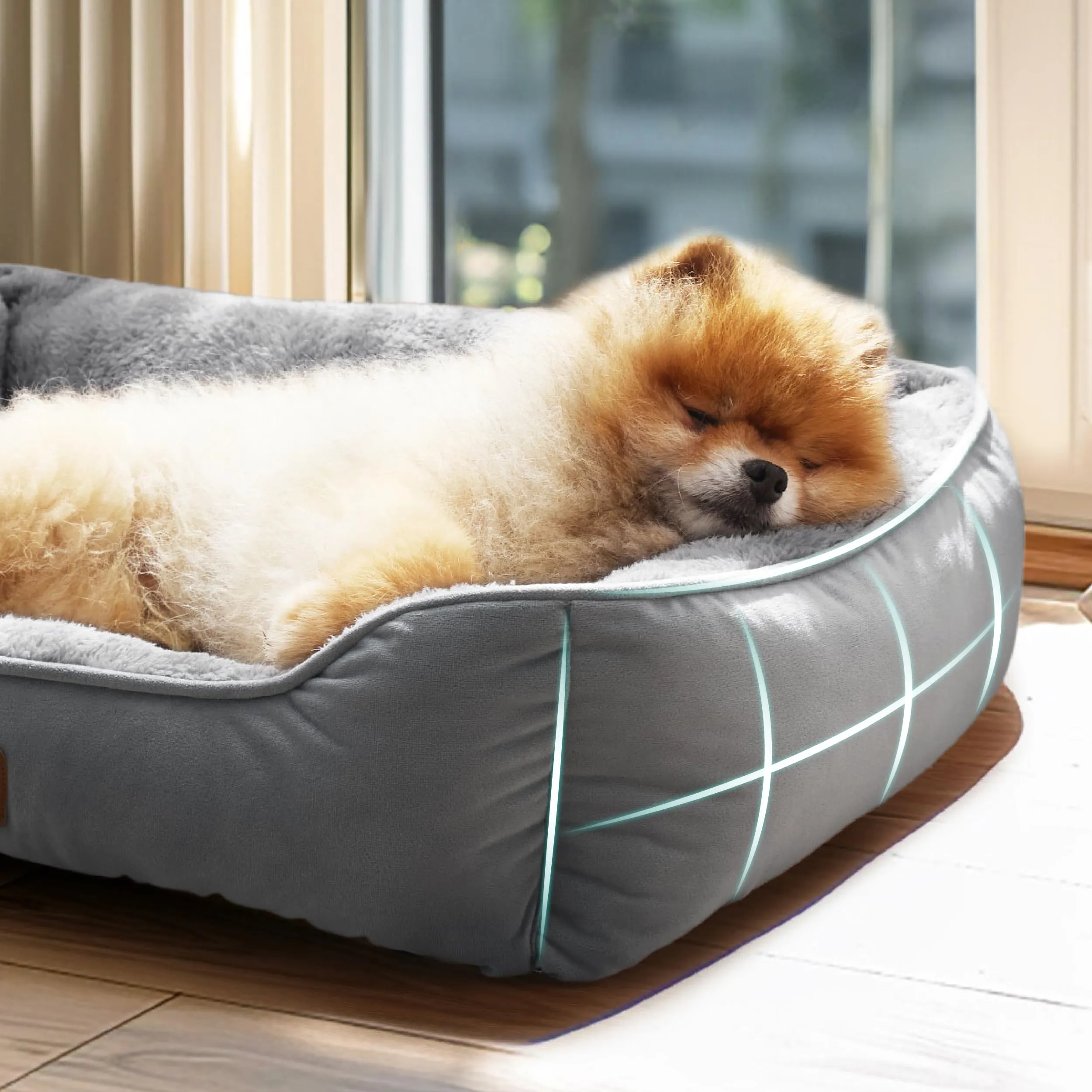 Bedsure Cuccia per Cani e Gatti, Rettangolare, Lavabile, 63,5 x 53 cm, Grigio - immagine 3