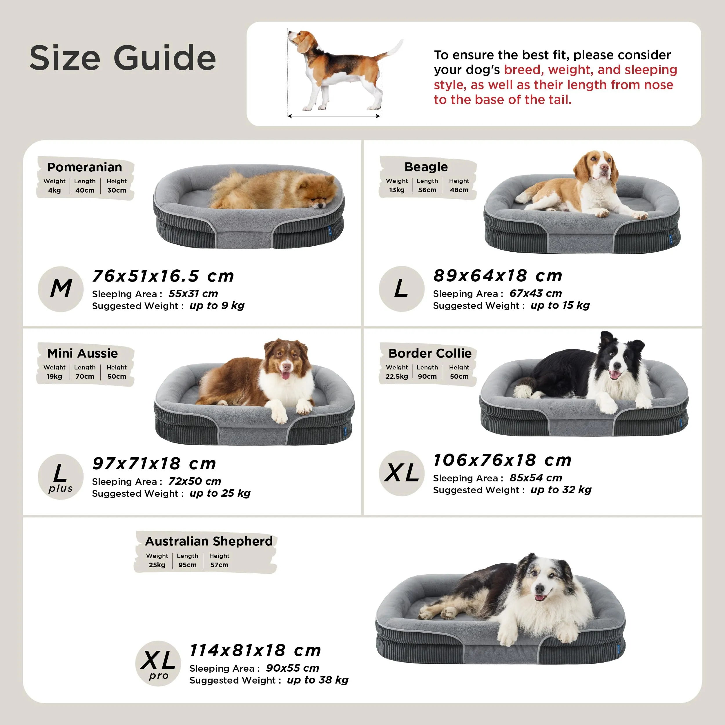 Bedsure Cuccia Ortopedica per Cane di Grande Taglia, 106x76x18cm, Grigia - immagine 6