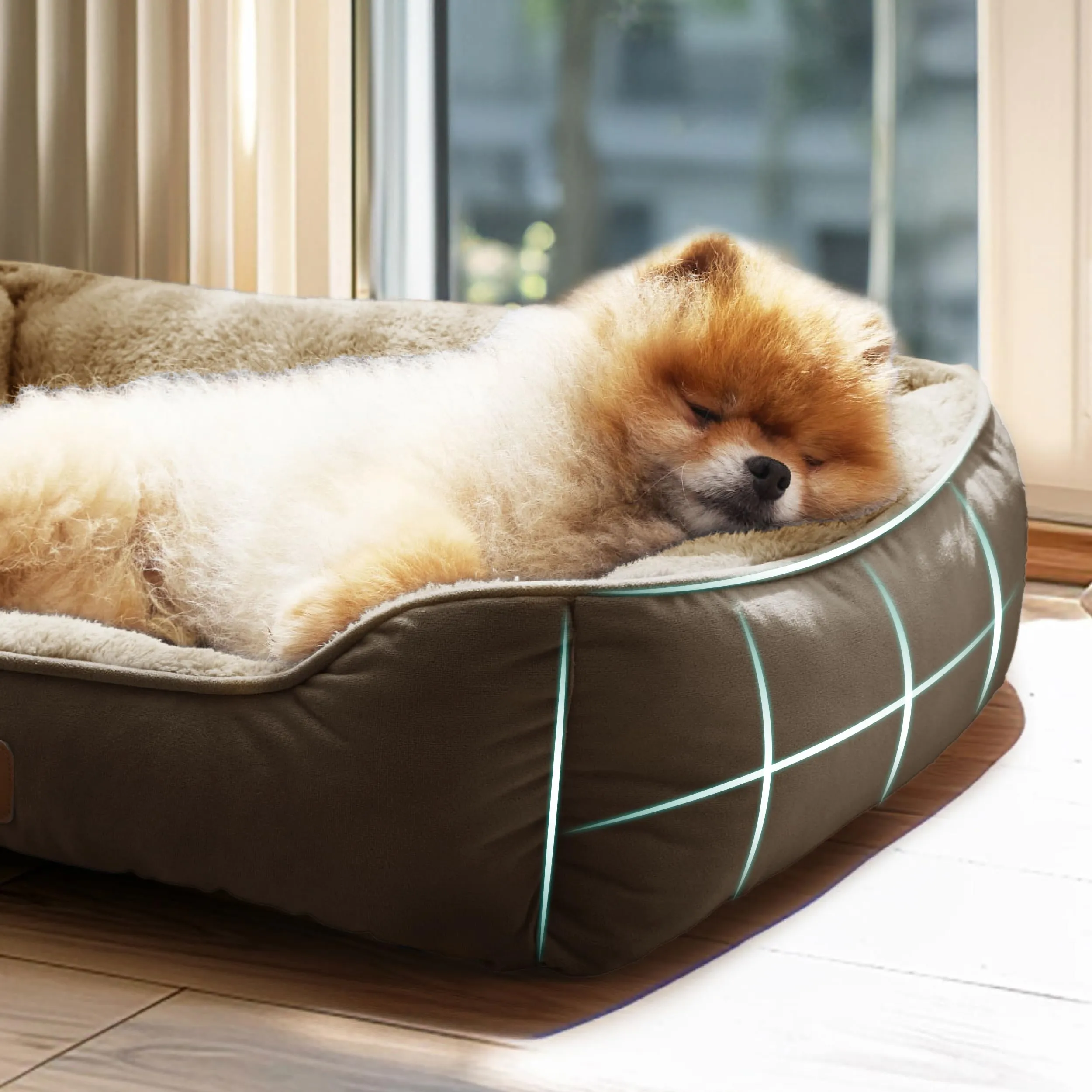 Bedsure Cuccia Cani Rettangolare Lavabile con Fondo Antiscivolo, 63,5 x 53 cm, Marrone - immagine 3
