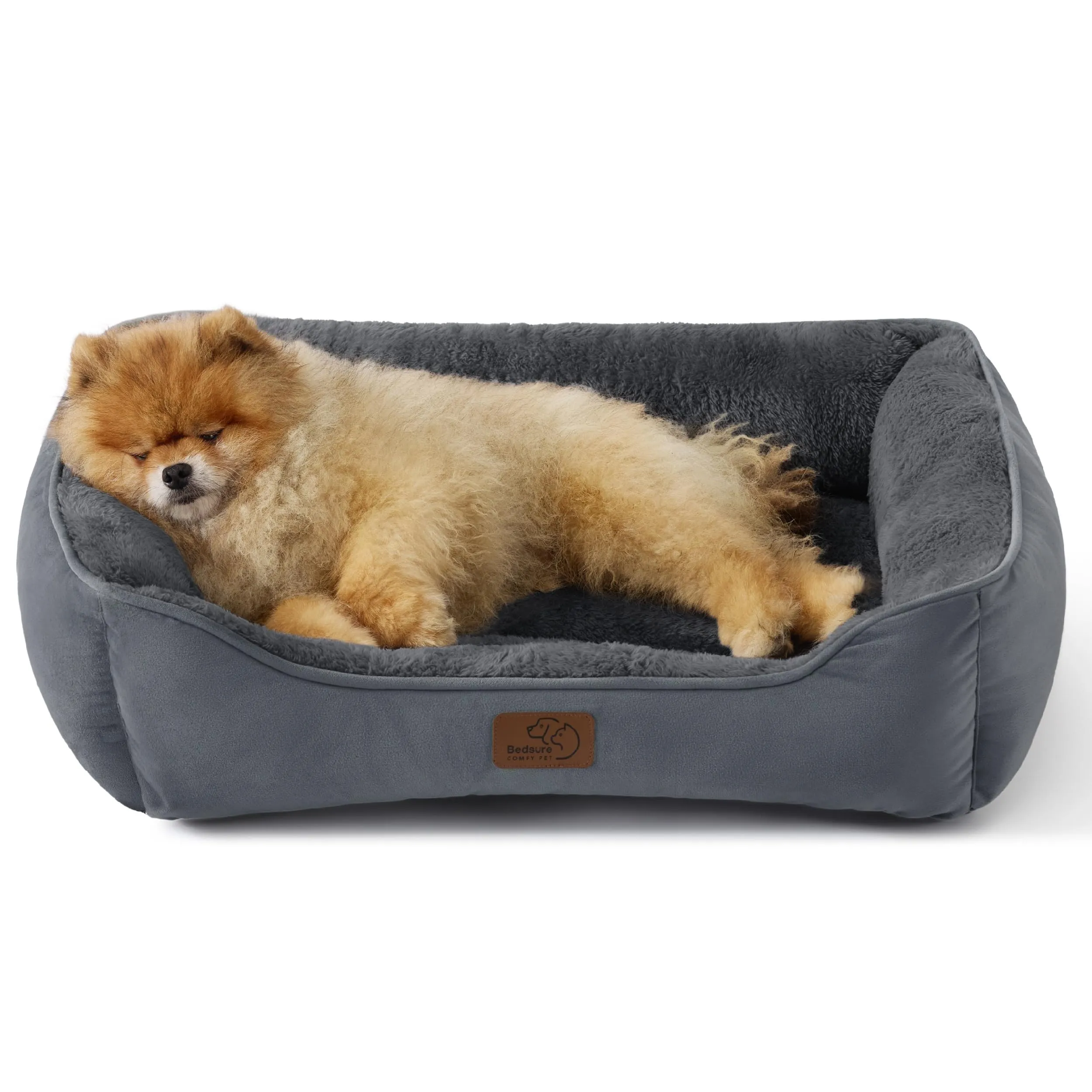 Bedsure Cuccia Cani Rettangolare Lavabile con Fondo Antiscivolo, 63,5 x 53 cm, Grigio scuro - immagine 1