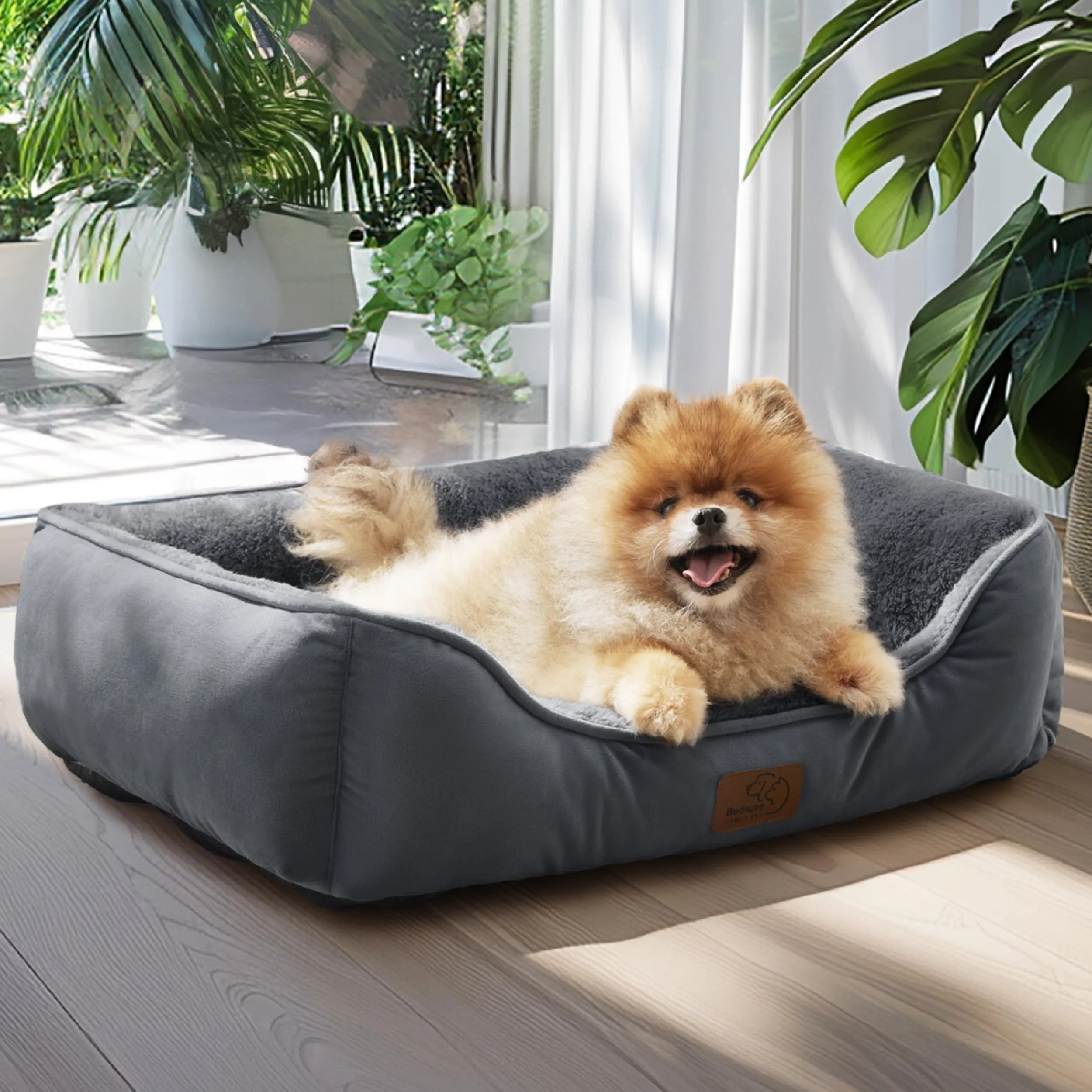 Bedsure Cuccia Cani Rettangolare Lavabile con Fondo Antiscivolo, 63,5 x 53 cm, Grigio scuro - immagine 9