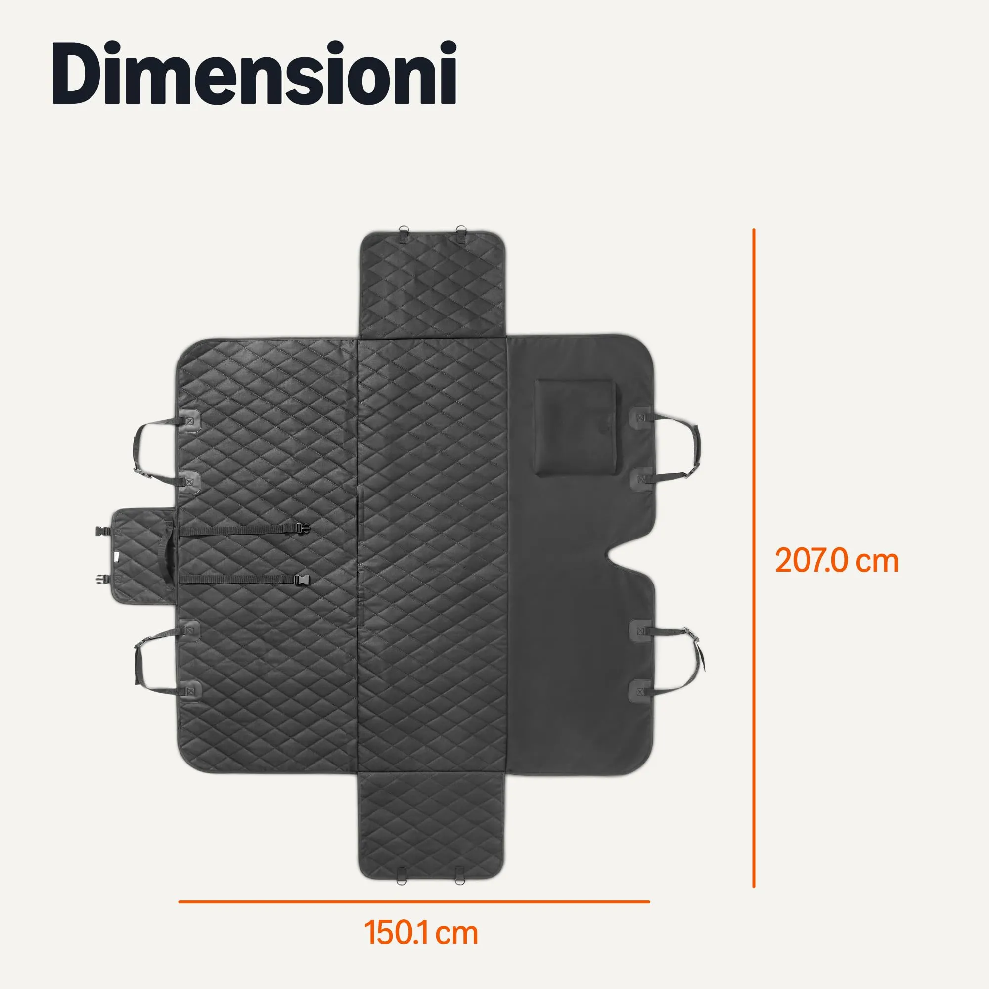 Amazon Basics Coprisedile per auto per animali domestici, 600D Impermeabile, Nero - immagine 5