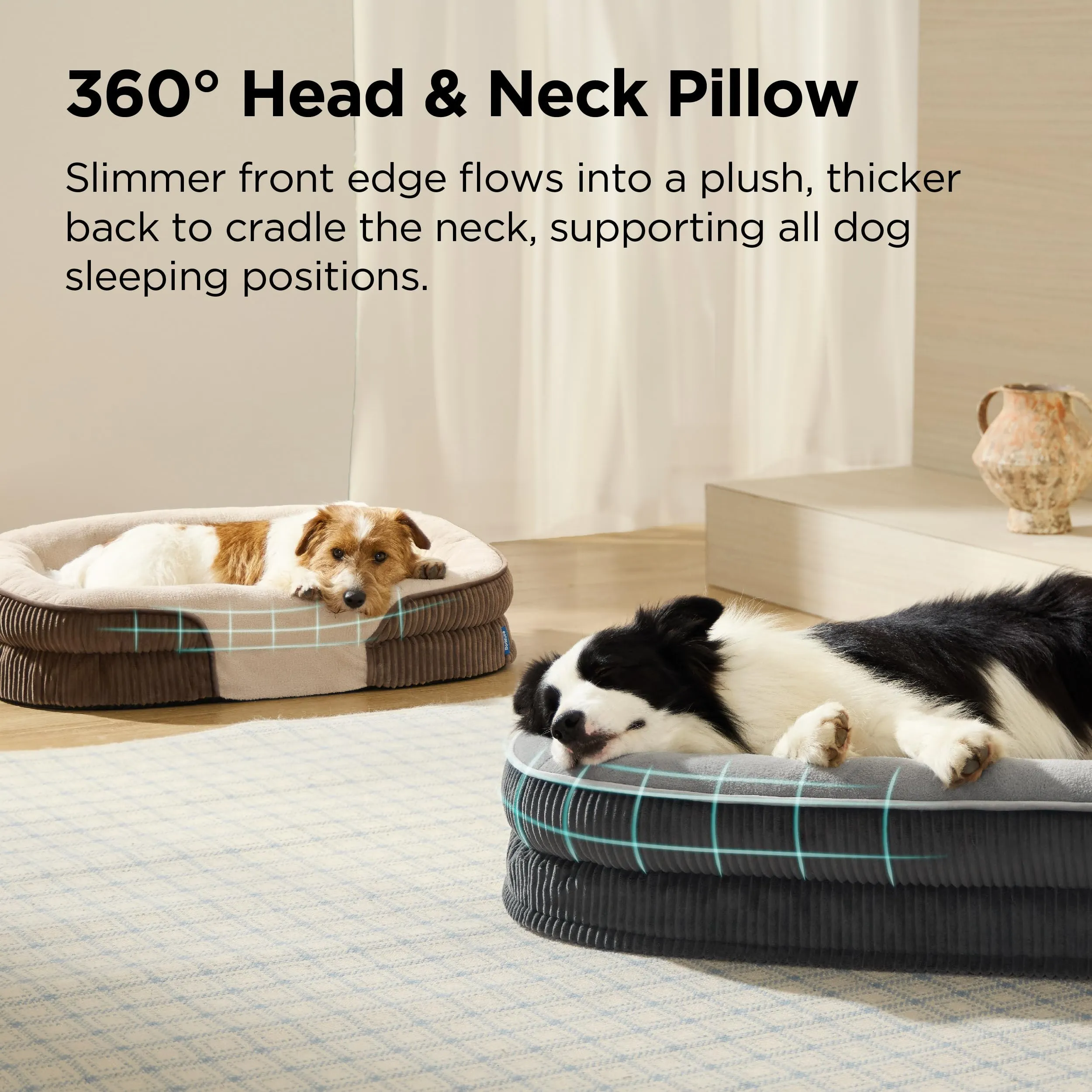 Bedsure Cuccia Ortopedica per Cane di Grande Taglia, 106x76x18cm, Marrone - immagine 2