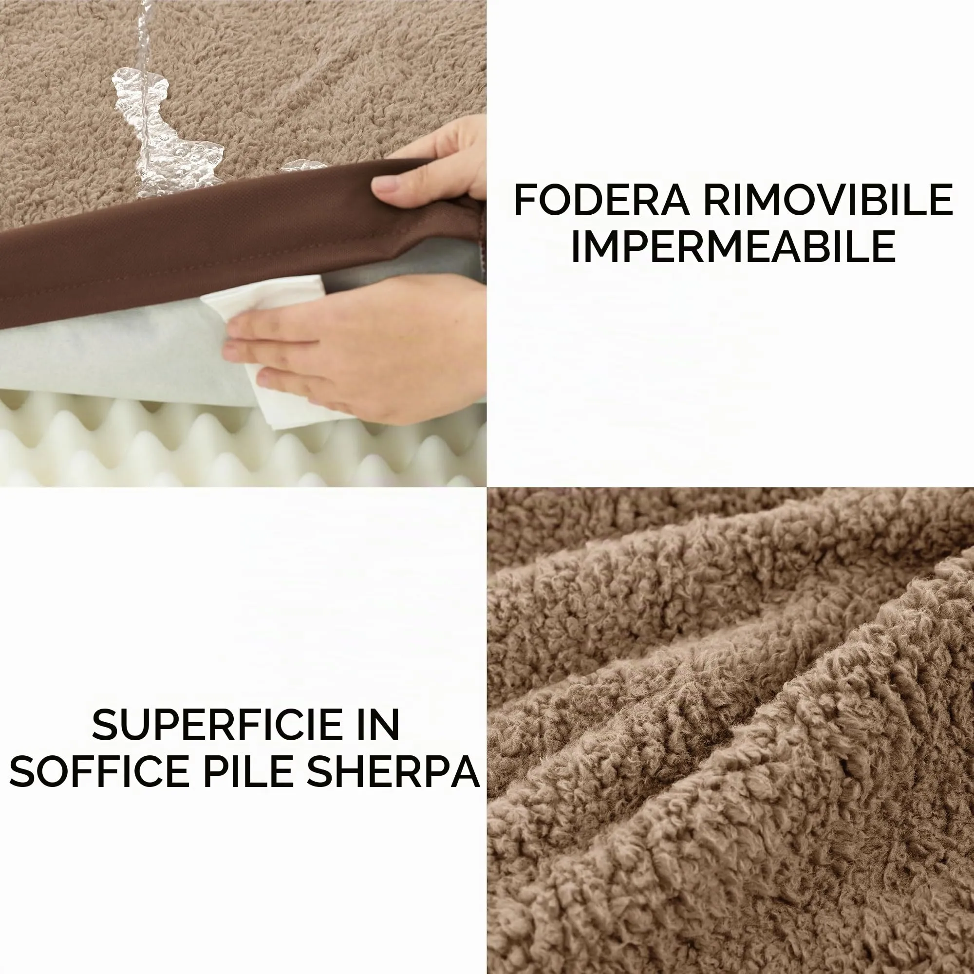 Bedsure Cuccia Cane Sfoderabile Lavabile, 112x81 cm, Marrone - immagine 4
