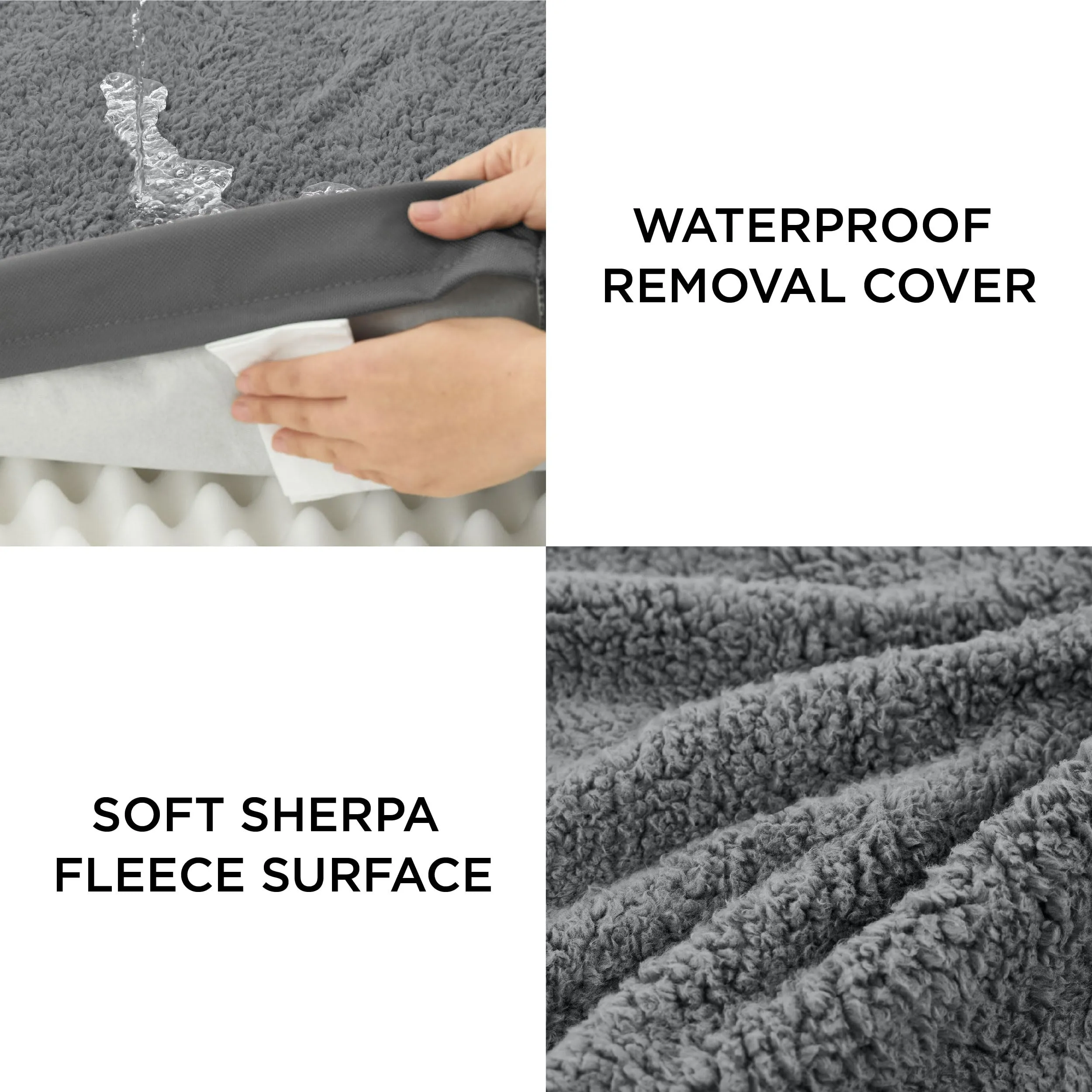 Bedsure Cuccia Cane Sfoderabile Lavabile, 89x56 cm, Grigio - immagine 4