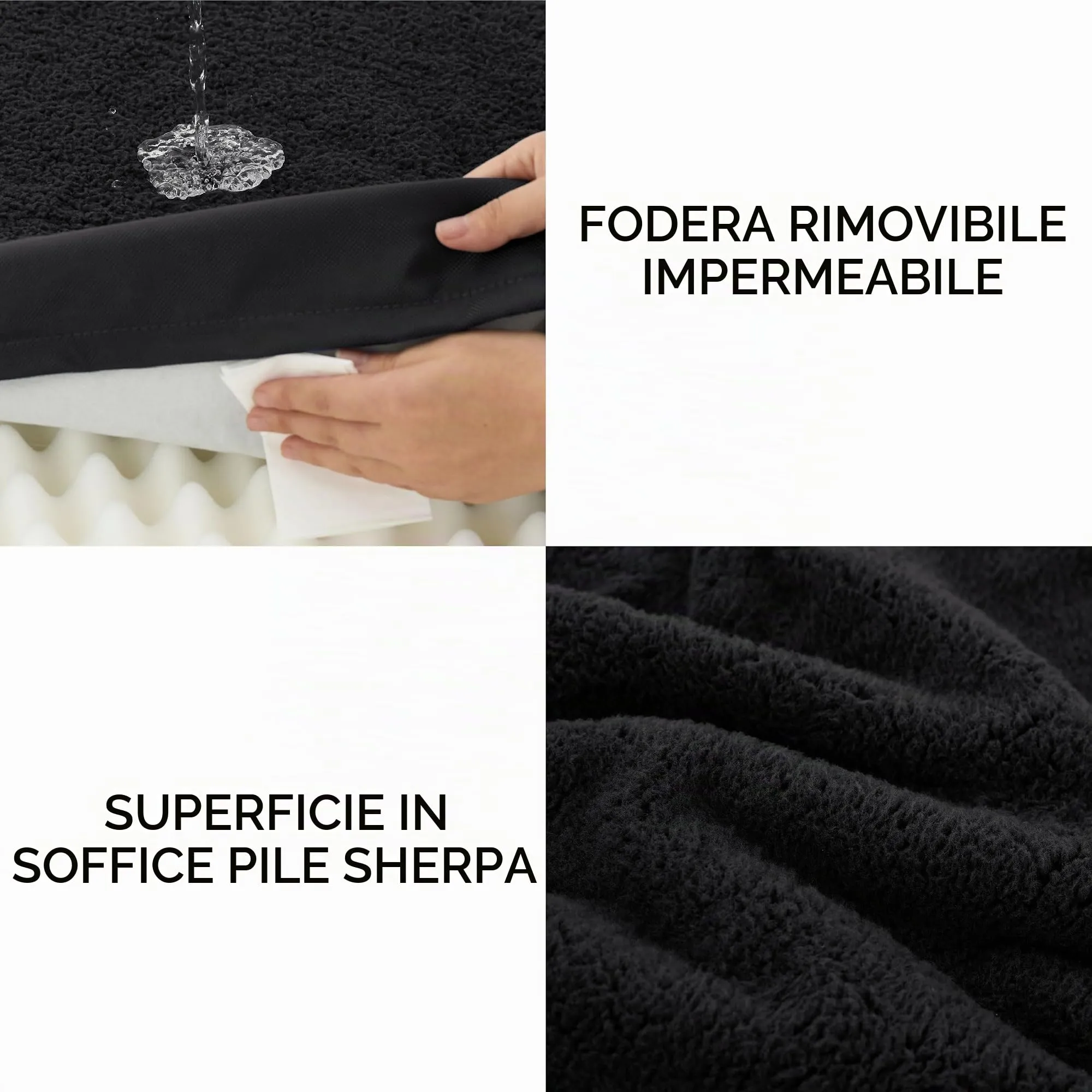 Bedsure Cuccia Cane Sfoderabile Lavabile, 91x69 cm, Nero - immagine 5