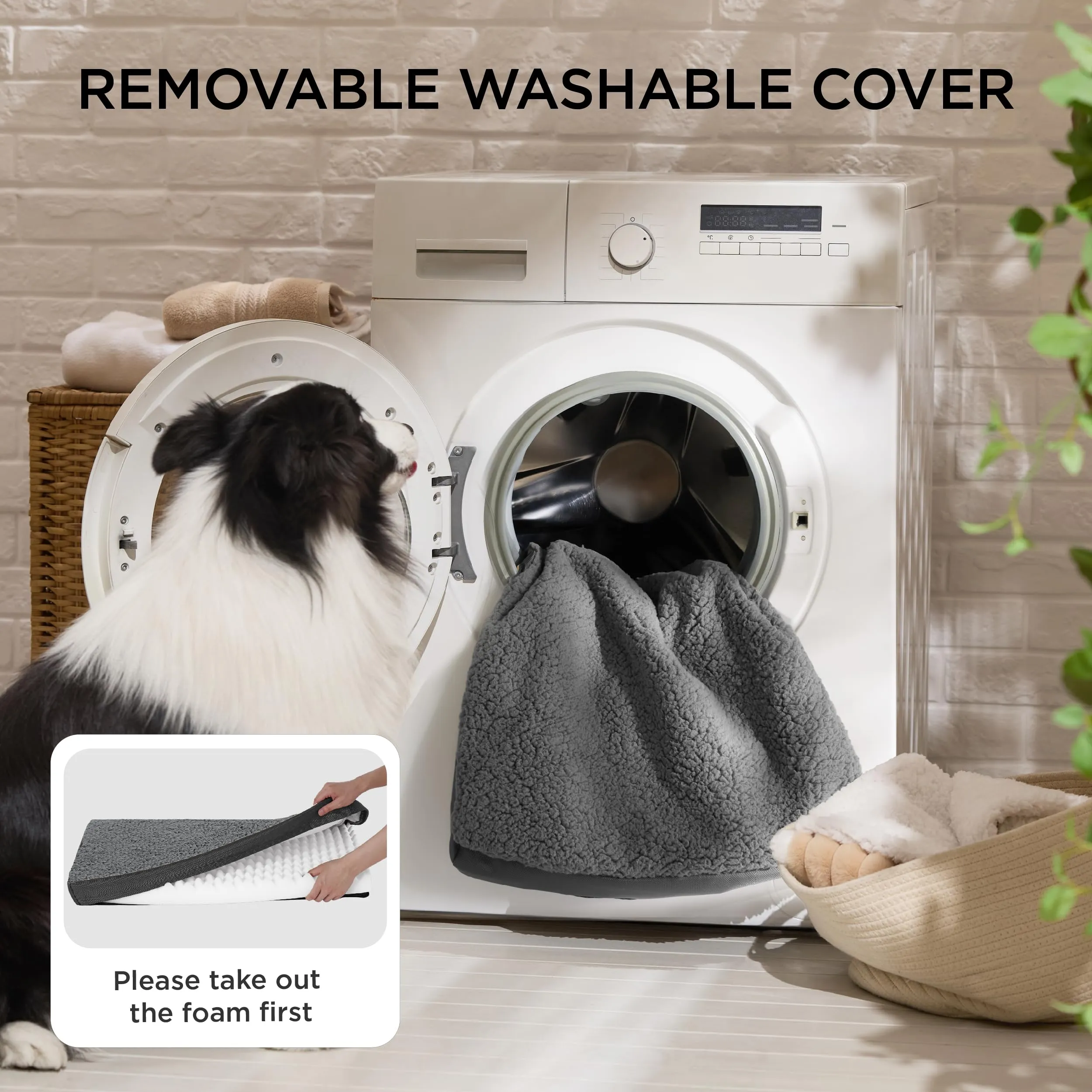 Bedsure Cuccia Cane Sfoderabile Lavabile, 112x81 cm, Verde - immagine 5