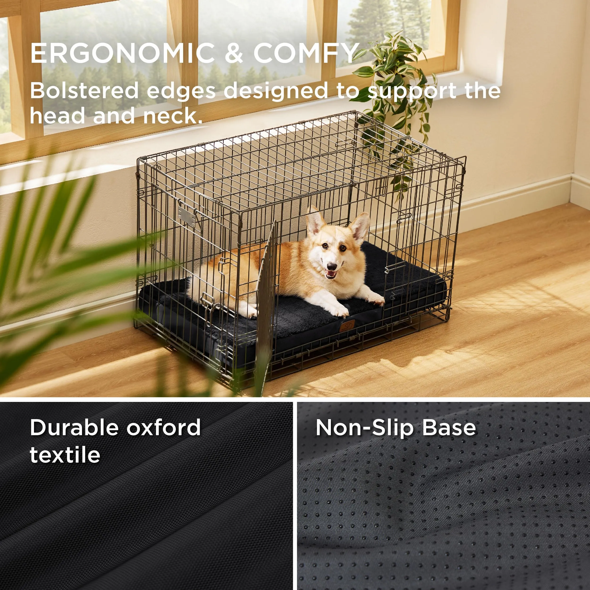 Bedsure Cuccia Cane Sfoderabile e Lavabile, 89x56 cm, Nero - immagine 3