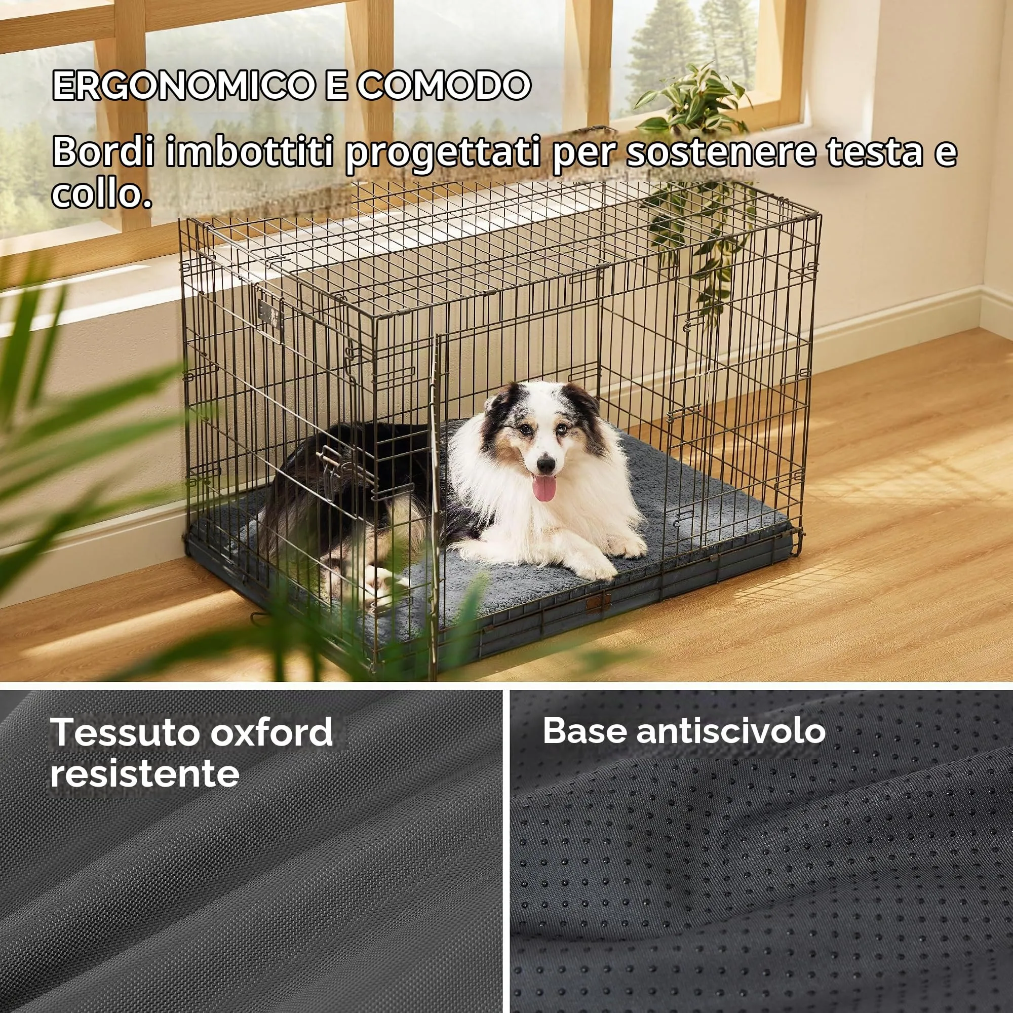 Bedsure Cuccia Cane Sfoderabile Lavabile, 104x74x9 cm, Grigio - immagine 3