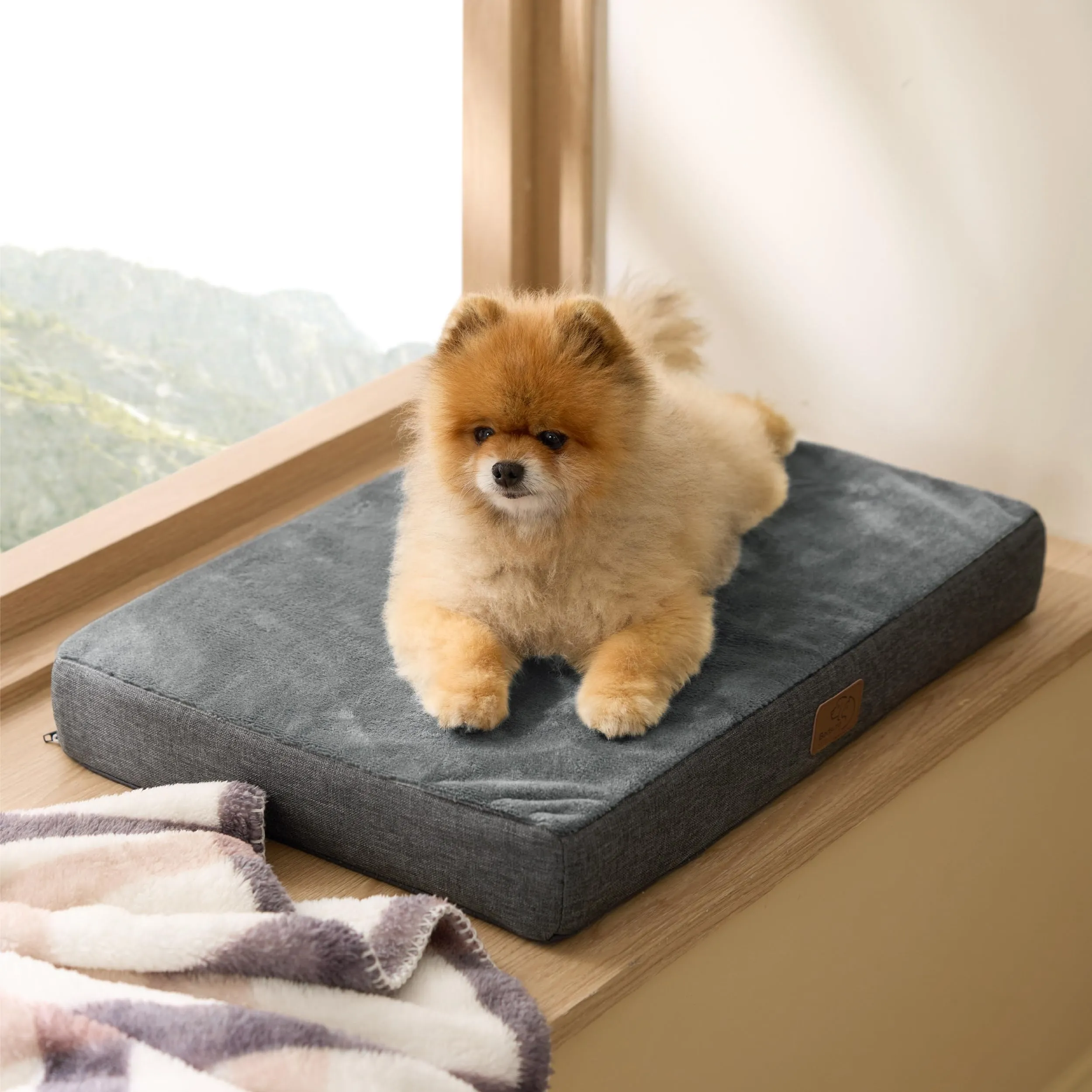 Bedsure Cuscino Per Cani Ortopedico in Memory Foam, 61x41 cm, Grigio - immagine 8