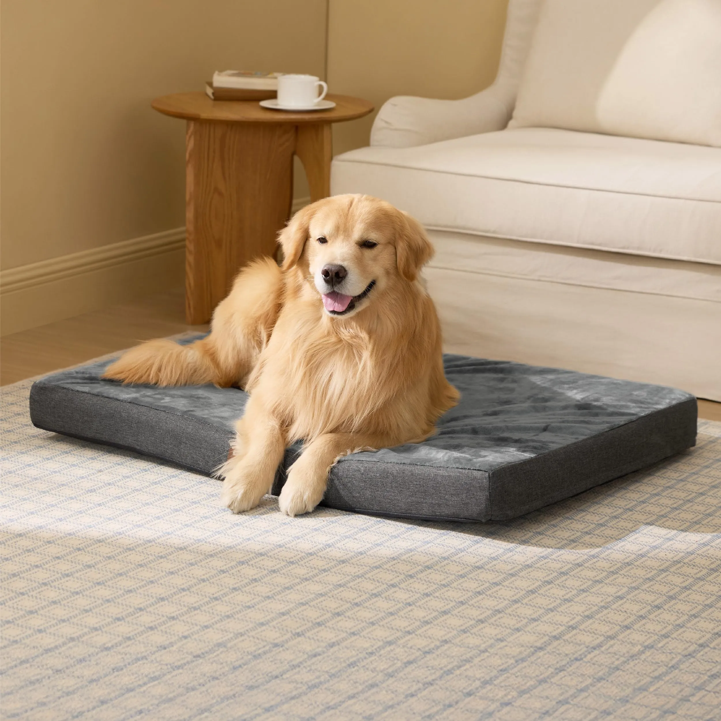 Bedsure Cuscino Per Cani Ortopedico in Memory Foam, 104x74 cm, Grigio - immagine 8