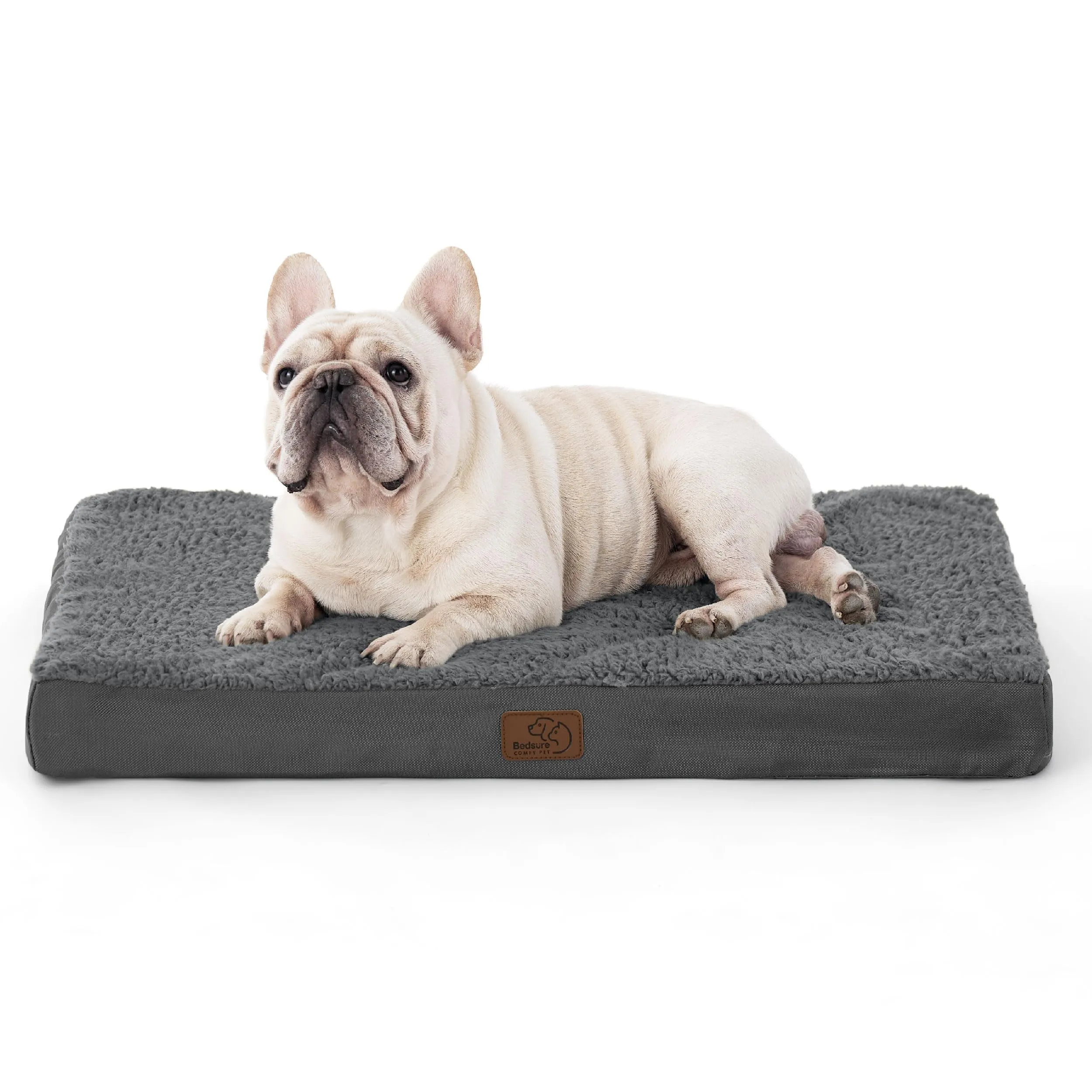 Bedsure Cuscino per Cane Medio Sfoderabile e Lavabile, 76x51x7,6 cm, Grigio - immagine 1