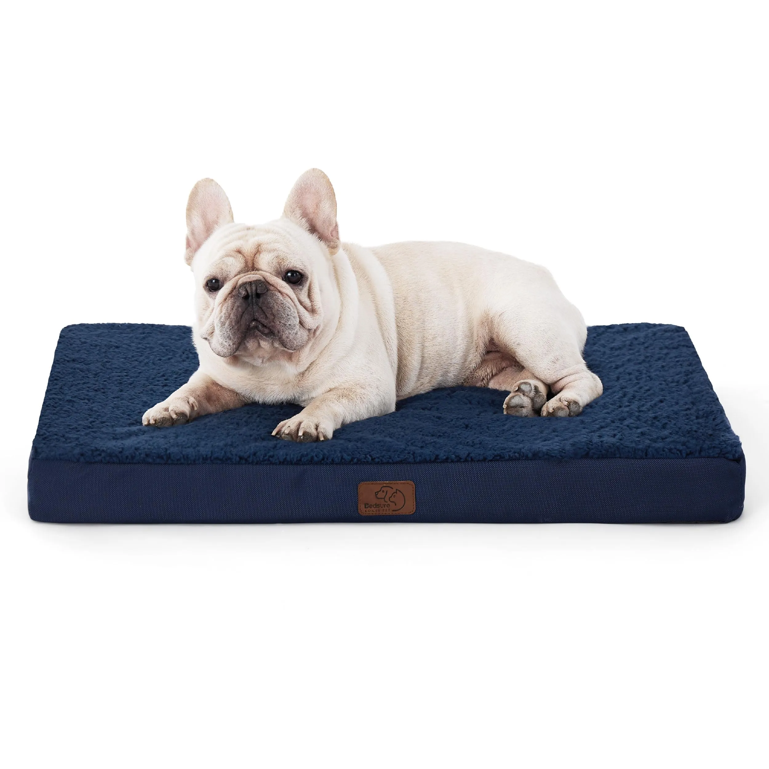 Bedsure Cuscino per Cane Medio, Sfoderabile e Lavabile, 76x51x7,6 cm, Blu - immagine 1