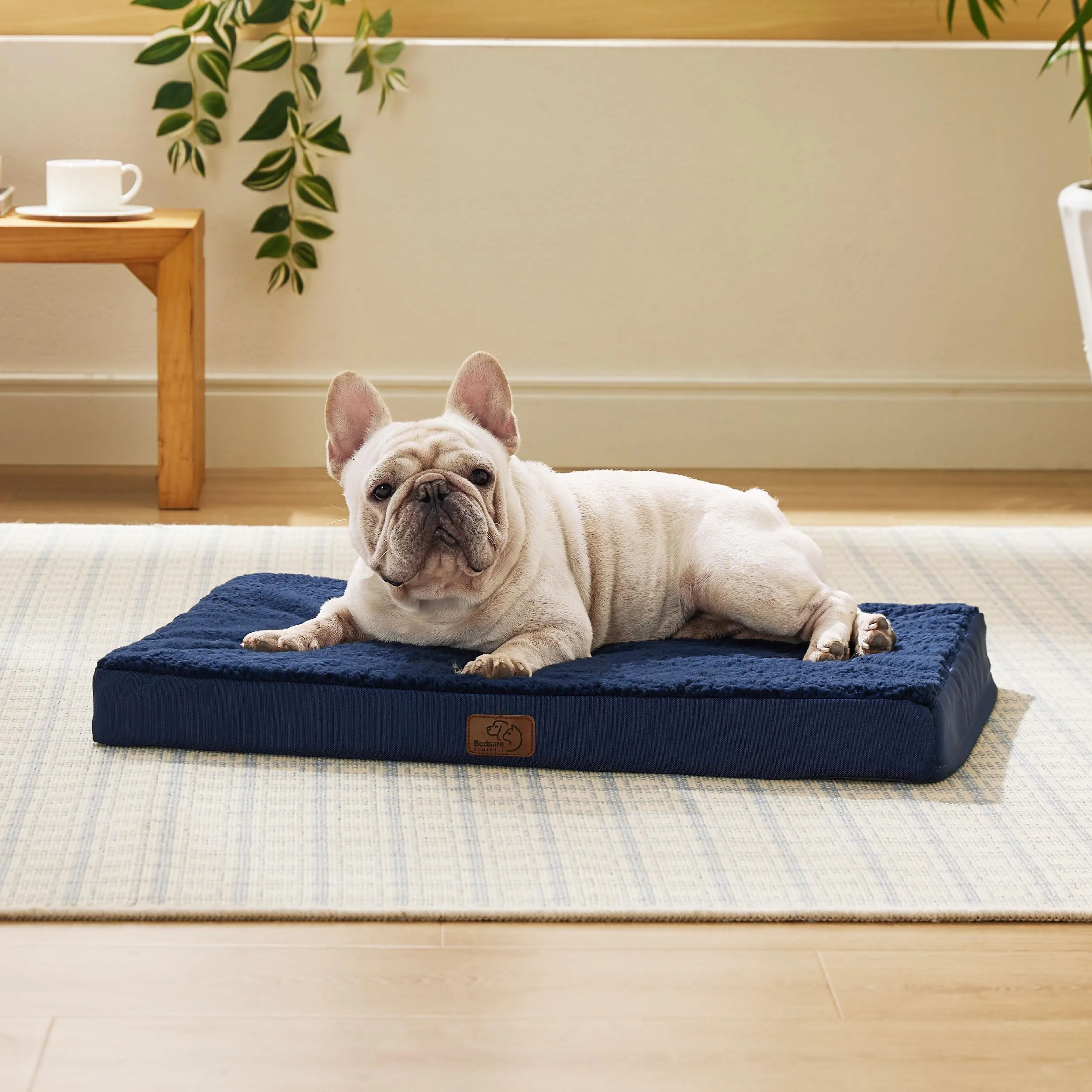 Bedsure Cuscino per Cane Medio, Sfoderabile e Lavabile, 76x51x7,6 cm, Blu - immagine 6