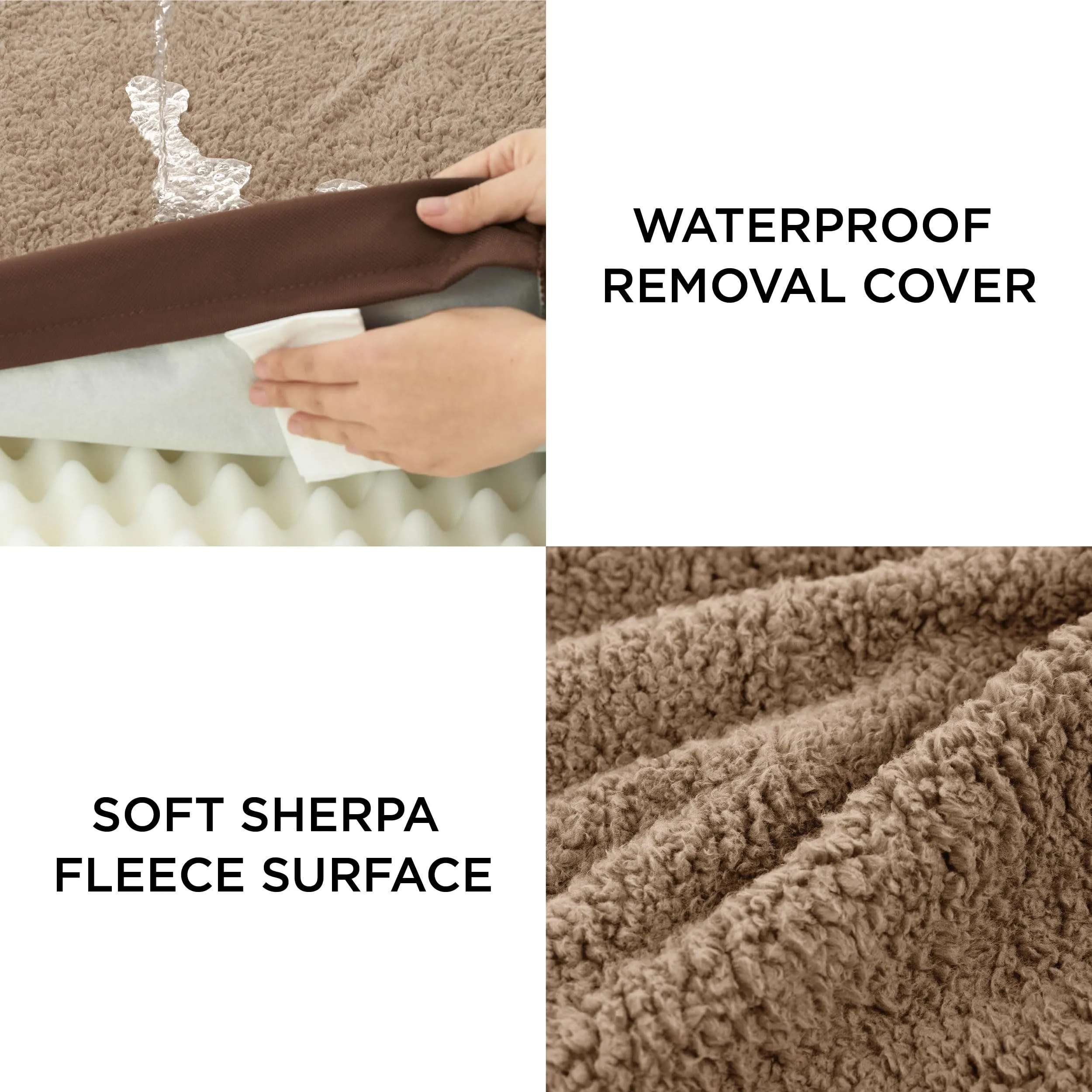 Bedsure Cuccia Cane Taglia Media Sfoderabile Lavabile, 76x51 cm, Marrone - immagine 4