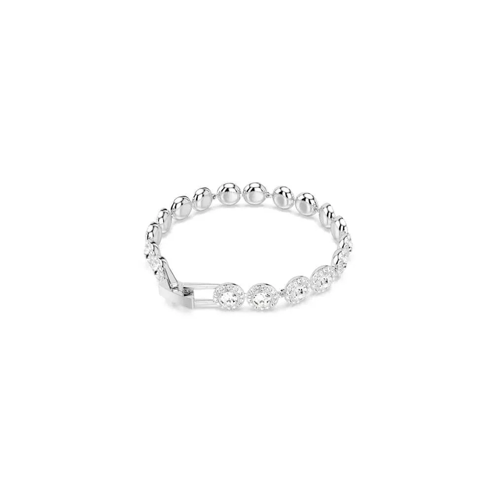 Swarovski Una Tennis Bracelet, Round Cut, White, Rhodium Plated - immagine 5