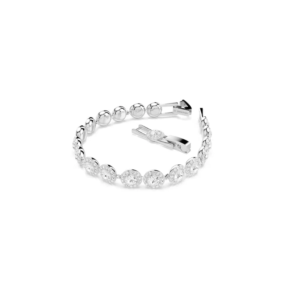 Swarovski Una Tennis Bracelet, Round Cut, White, Rhodium Plated - immagine 6