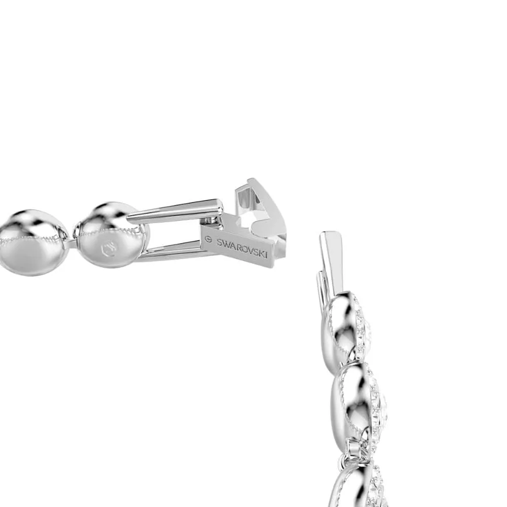 Swarovski Una Tennis Bracelet, Round Cut, White, Rhodium Plated - immagine 7