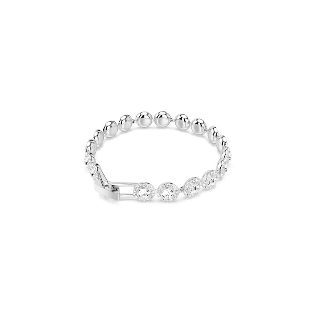 Swarovski Una Tennis Bracelet, Round Cut, White, Rhodium Plated - immagine 8