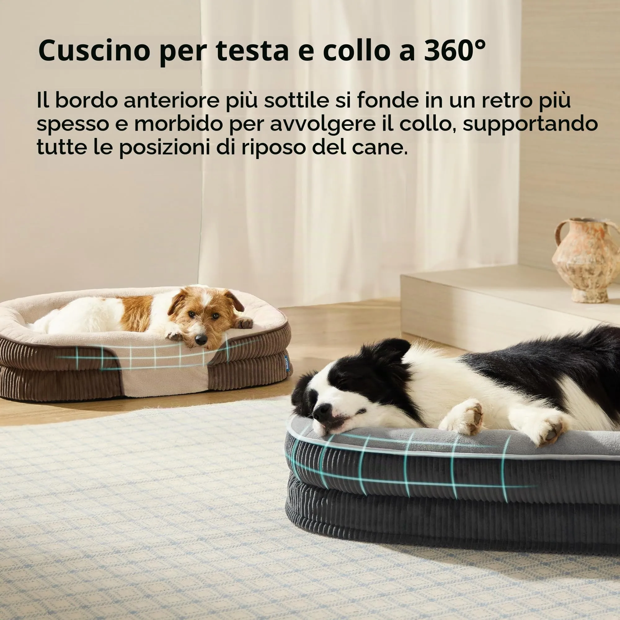 Bedsure Cuccia Ortopedica per Cane di Grande Taglia, 114x81x18cm, Grigia - immagine 2