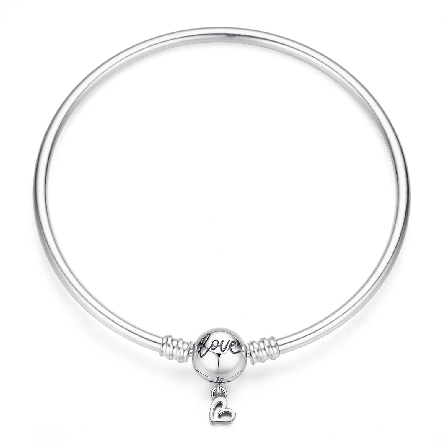 LNQOBU Bracciale in Argento Sterling Maglia Snake con Chiusura a Cuore Compatibile con Pandora Europei Charms da Donna, 21 cm - immagine 1