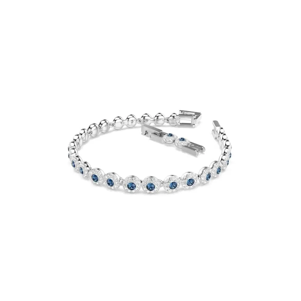 Swarovski Una Angelic Bracciale Tennis, Cristalli Blu Taglio Round, Placcatura Rodio, 16,5-19 cm - immagine 8