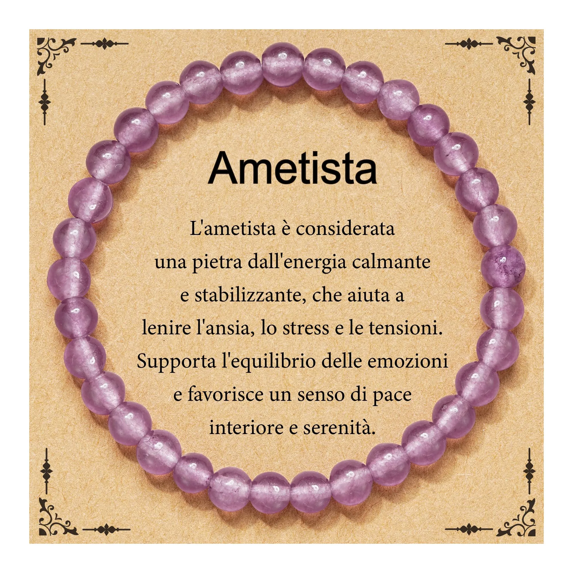 Aretas Bracciale in perline di cristallo e pietra naturale da donna - immagine 1