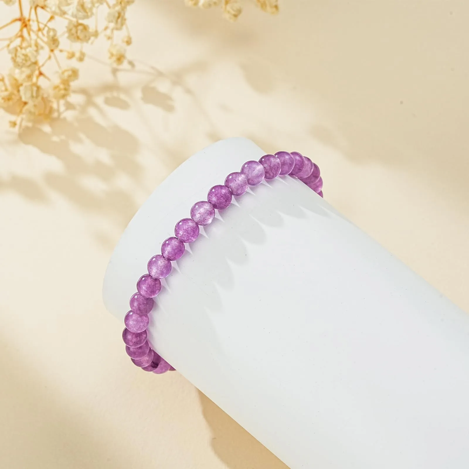 Aretas Bracciale in perline di cristallo e pietra naturale da donna - immagine 5