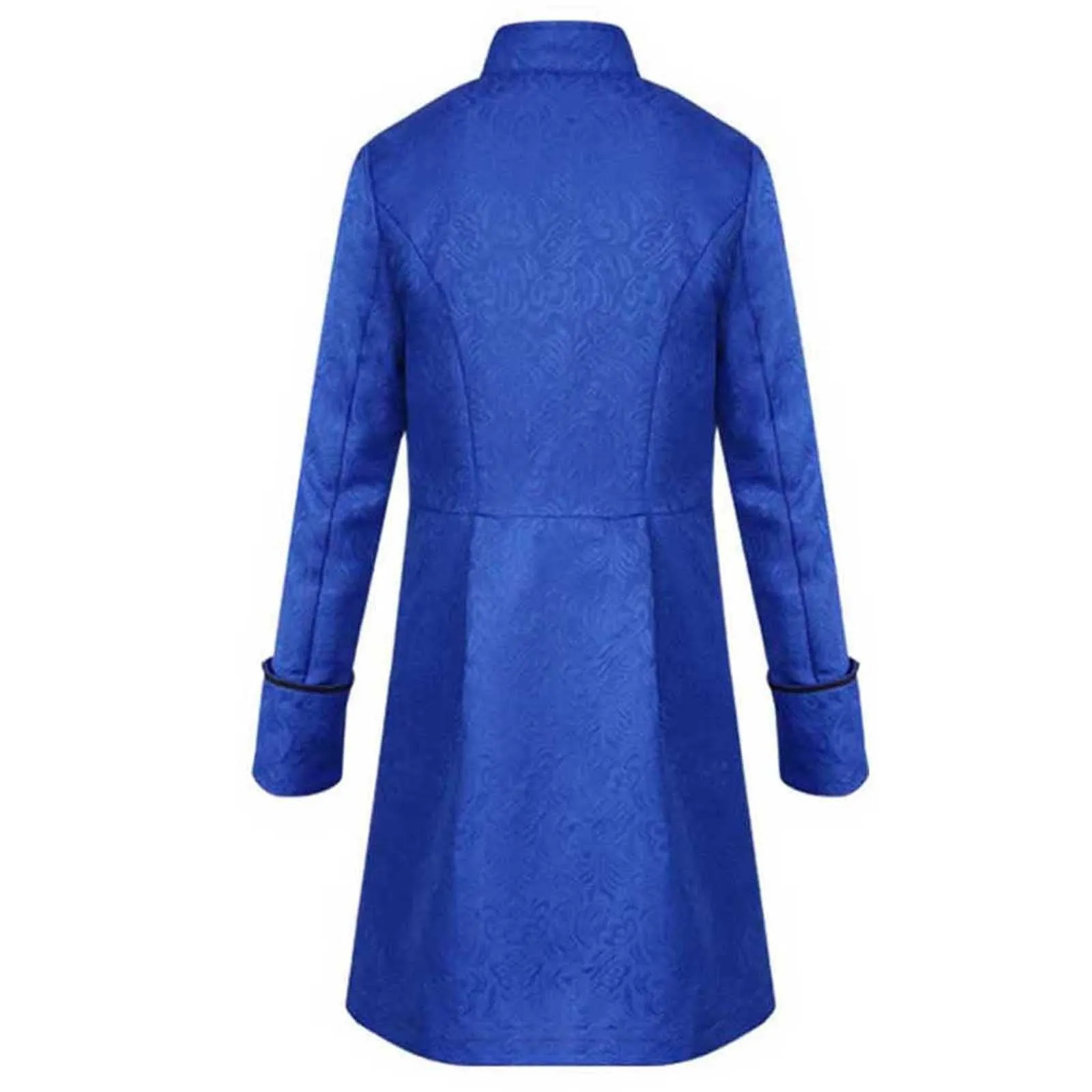 Duohropke Giacca da Uomo Vittoriana Steampunk Gotica, Blu, XL - immagine 4