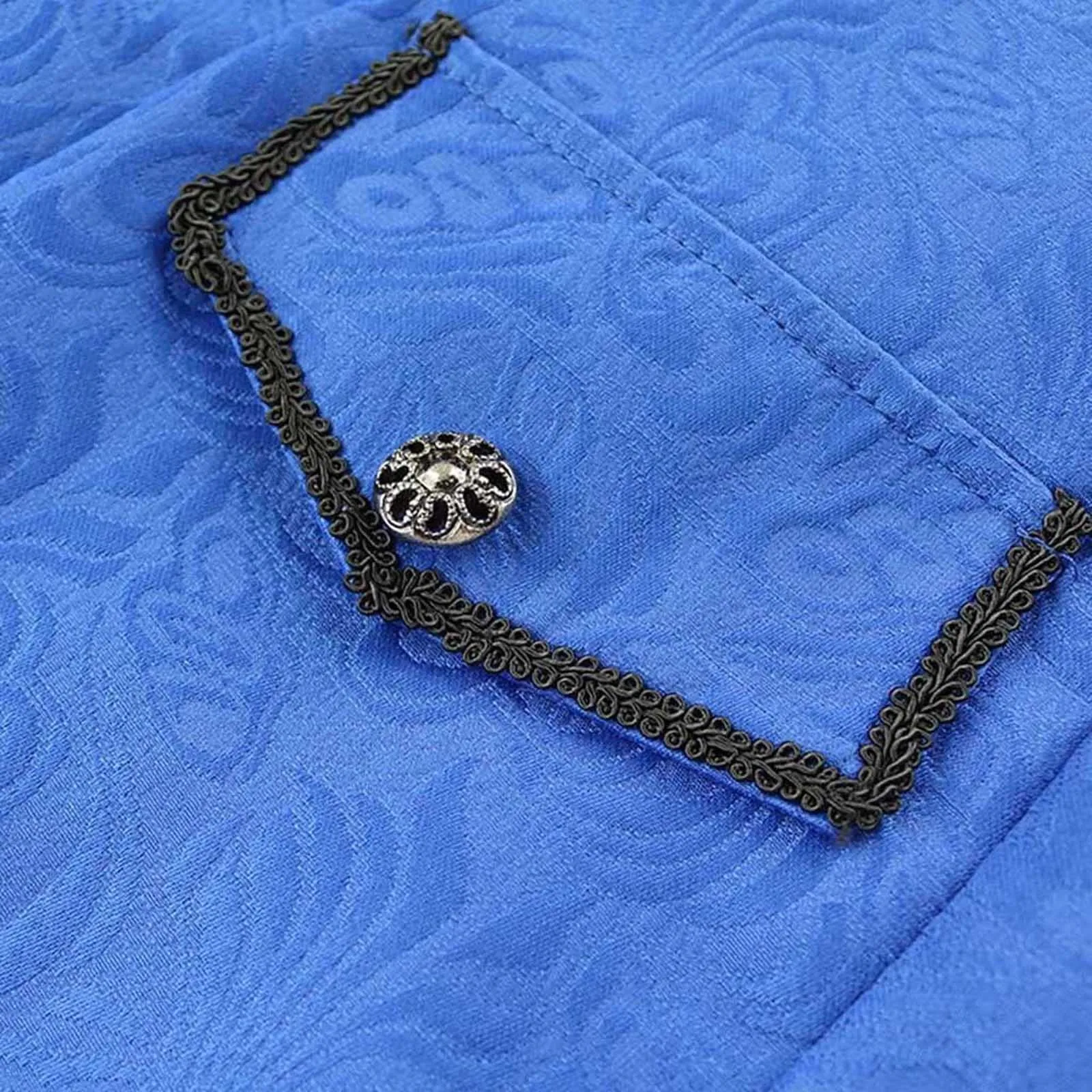 Duohropke Giacca da Uomo Vittoriana Steampunk Gotica, Blu, XL - immagine 7