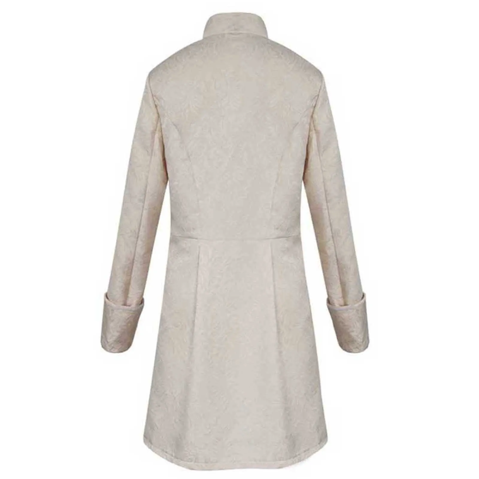 Duohropke Giacca da uomo vittoriana steampunk stile gotico, bianco, L - immagine 3