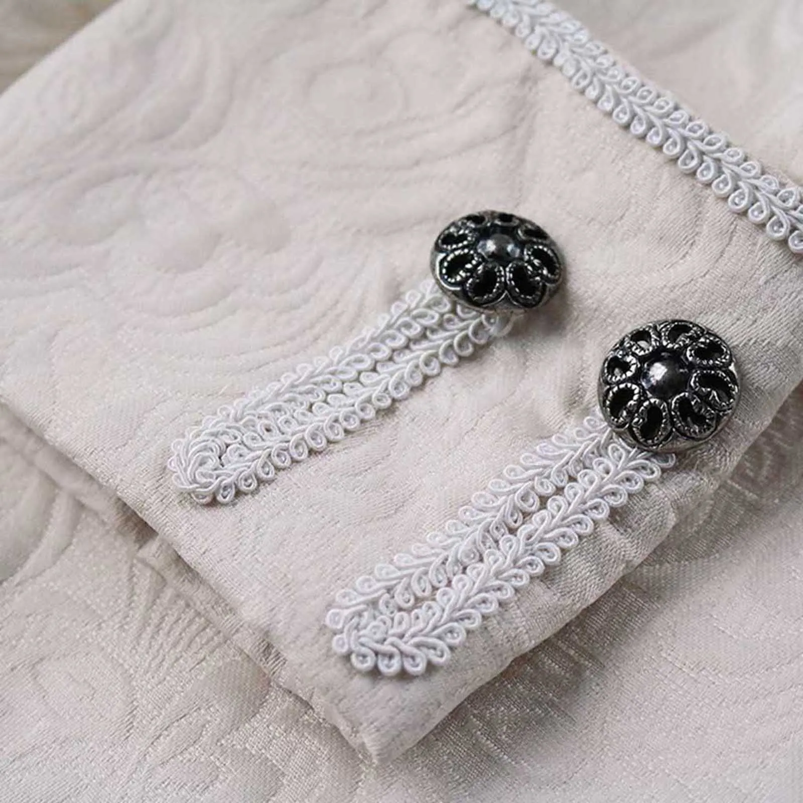 Duohropke Giacca da Uomo Vittoriana Steampunk Gotica, Bianco, M - immagine 7