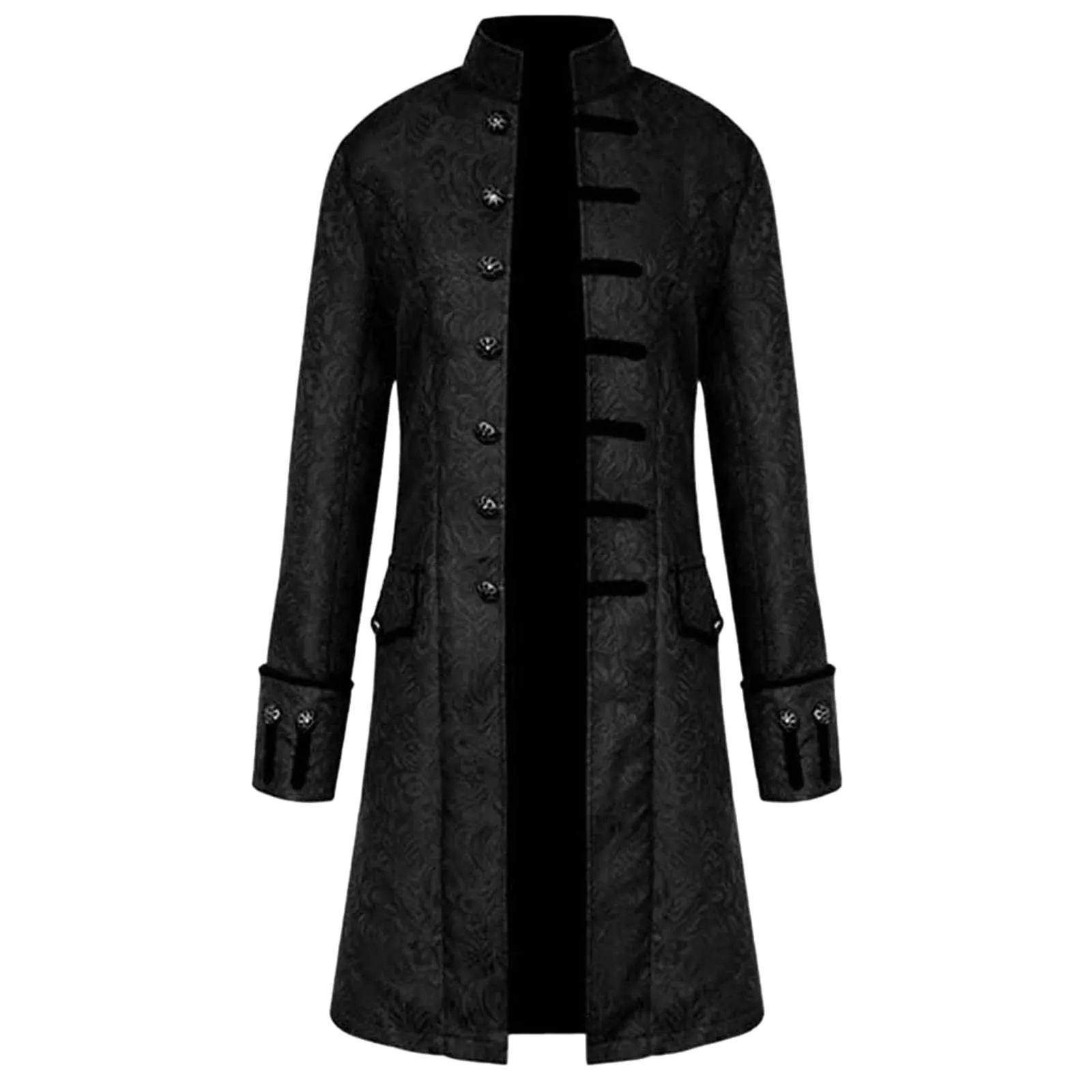 Duohropke Giacca da uomo vittoriana steampunk, stile gotico industriale, Nero, S - immagine 1