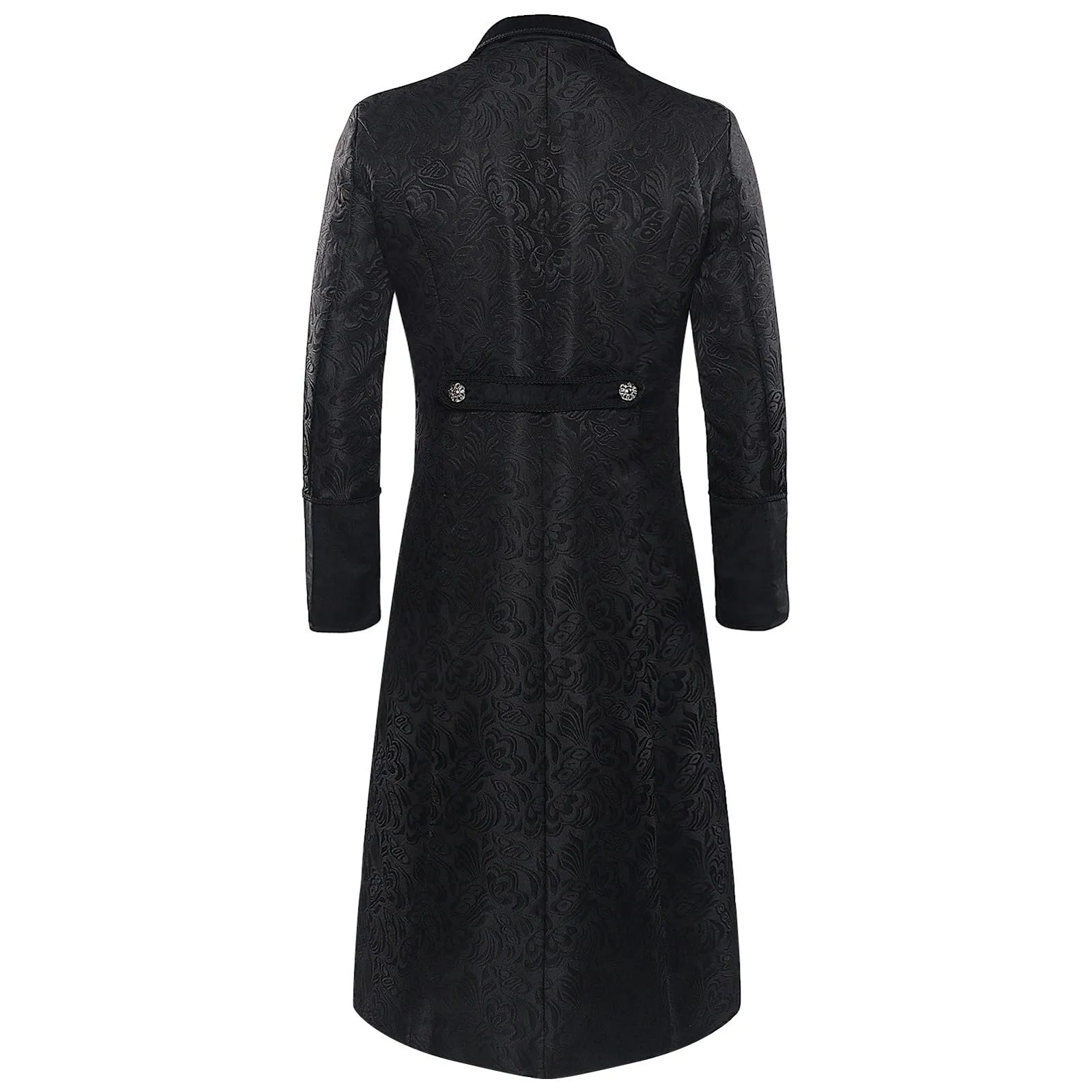Duohropke Giacca da uomo vittoriana industriale stile gotico steampunk frack nero, S - immagine 6