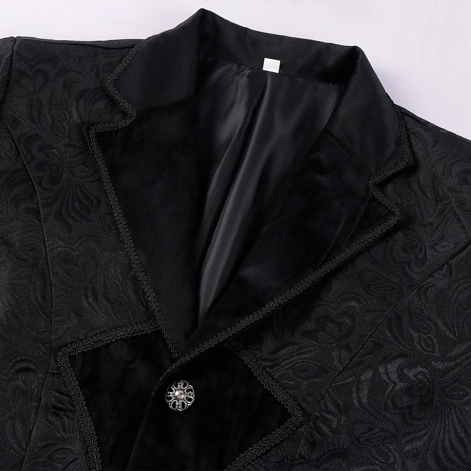 Duohropke Giacca da uomo vittoriana industriale stile gotico steampunk frack nero, S - immagine 7