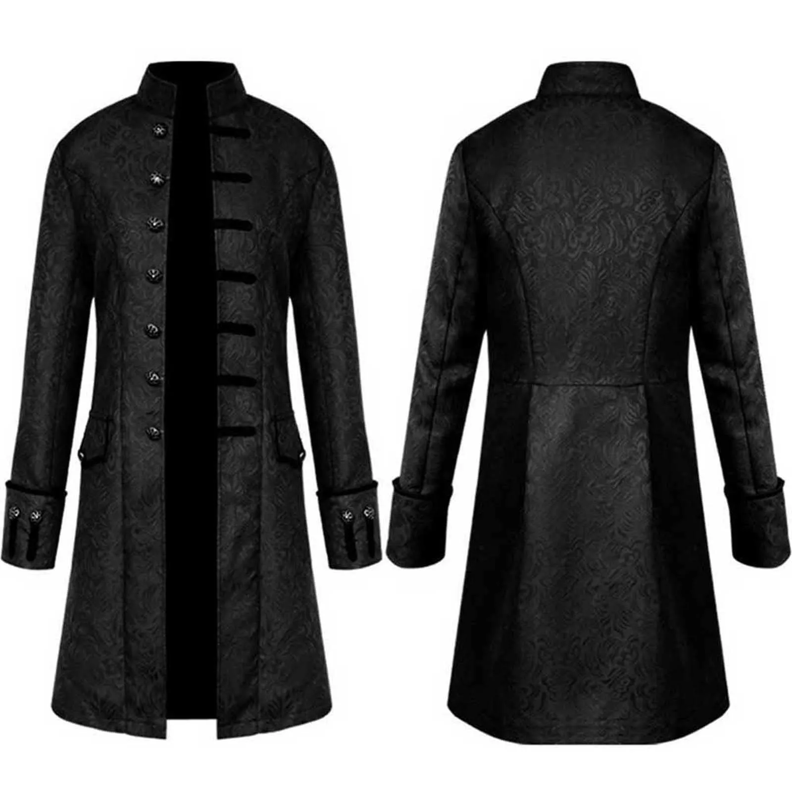 Duohropke Giacca da Uomo Vittoriana Steampunk in Stile Gotico, Nero, M - immagine 2