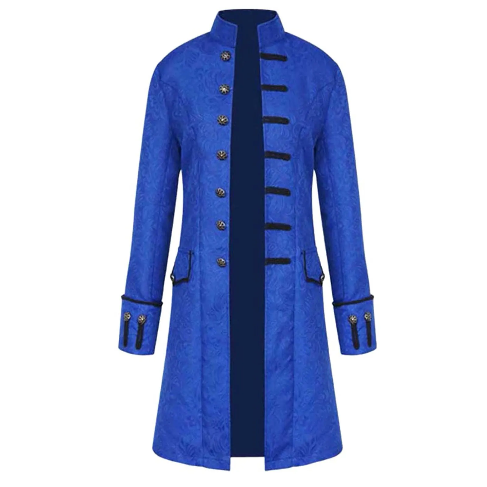Duohropke Giacca da Uomo Vittoriana Steampunk Gotica, Blu, XXL - immagine 1