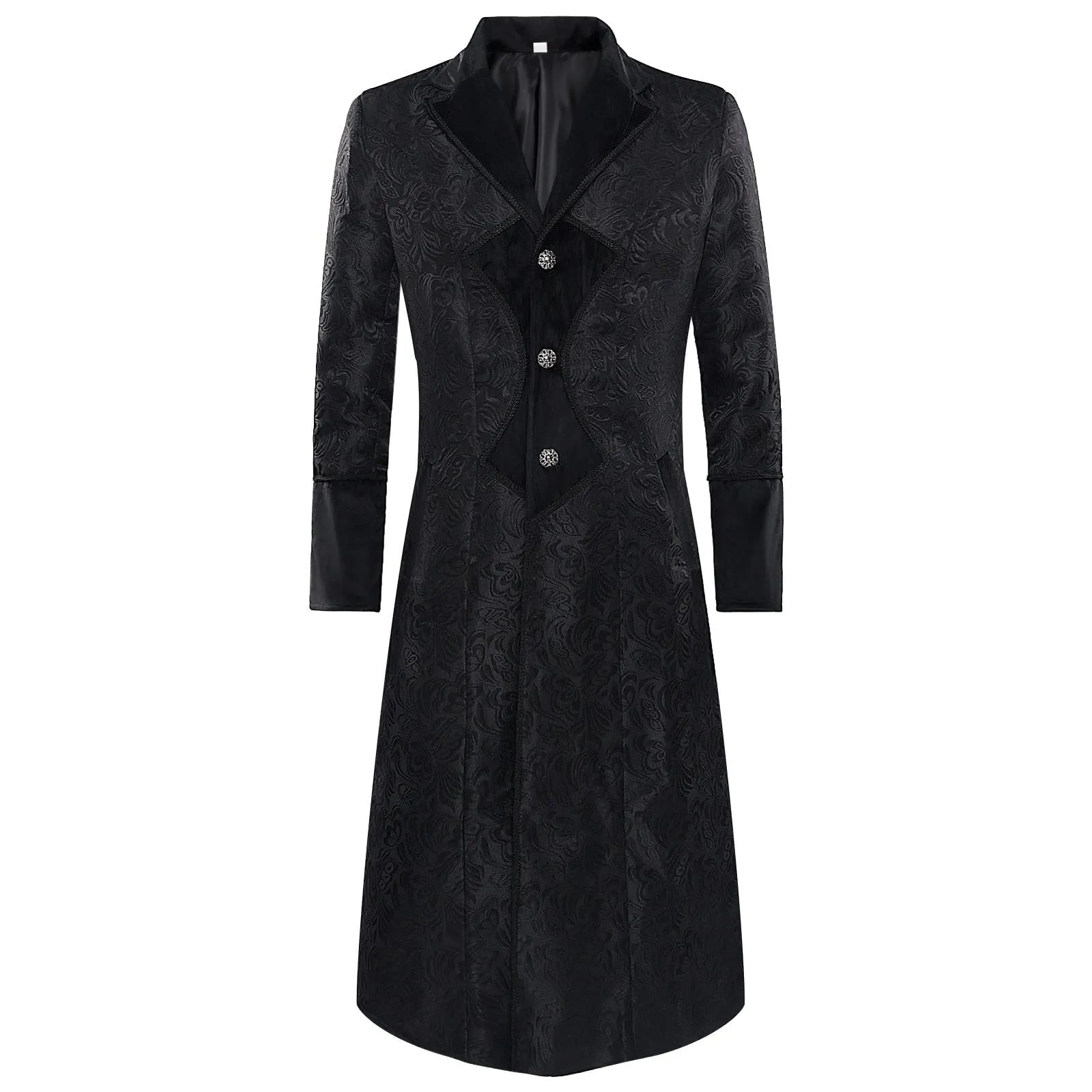 Duohropke Giacca da Uomo Vittoriana Steampunk Gotica, Nero, L - immagine 1