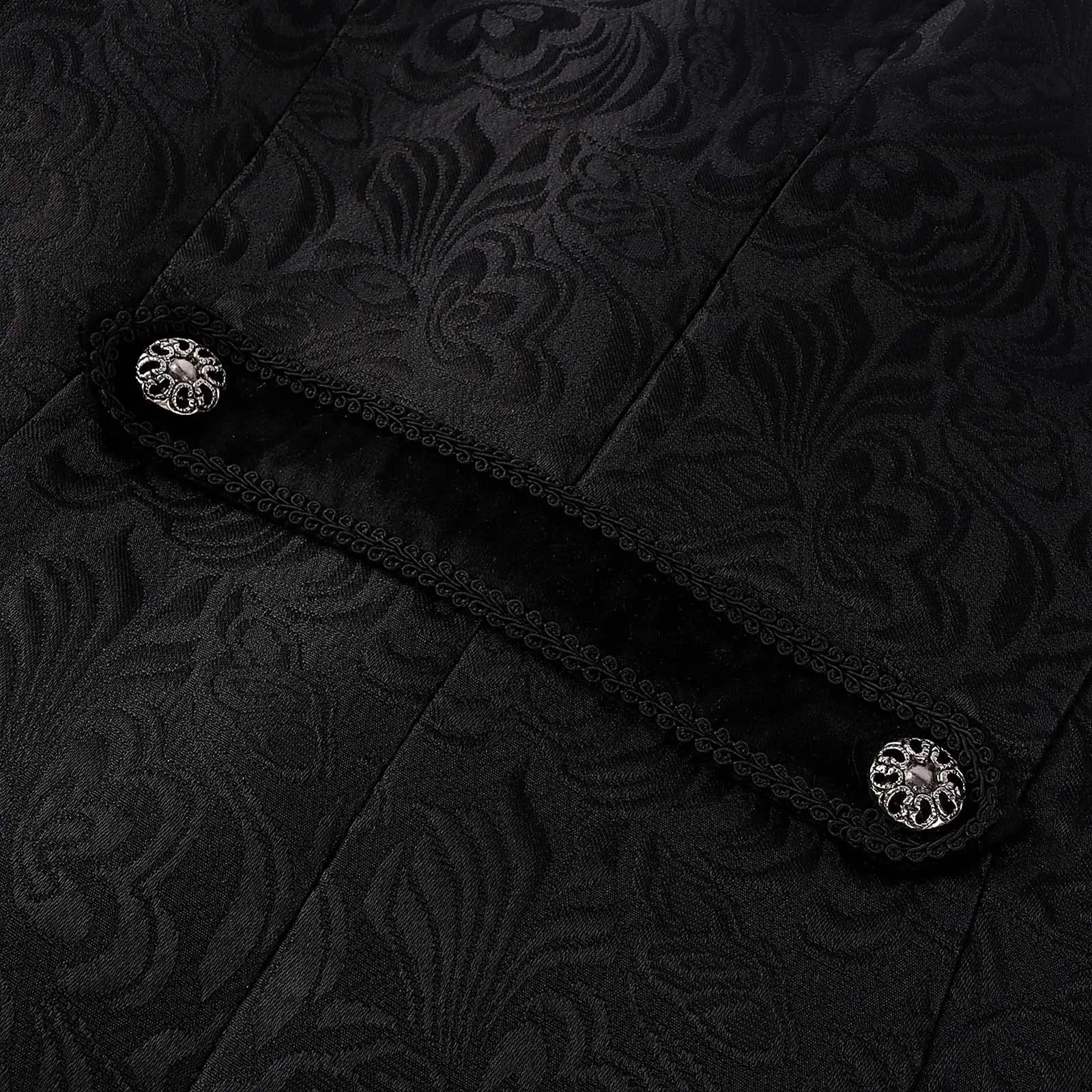 Duohropke Giacca da Uomo Vittoriana Steampunk Gotica, Nero, L - immagine 4
