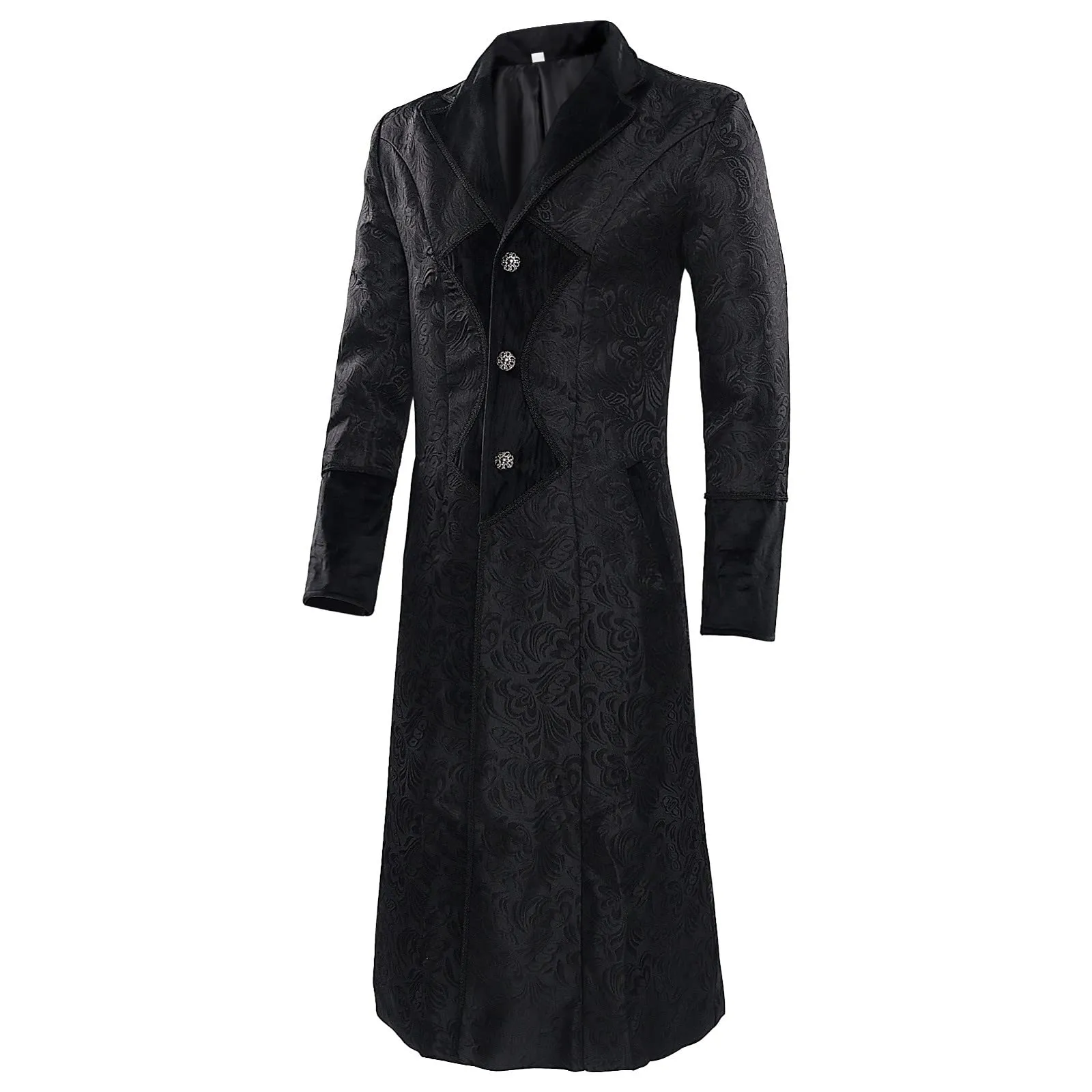 Duohropke Giacca da Uomo Vittoriana Industriale Steampunk Frack Nero, M - immagine 3