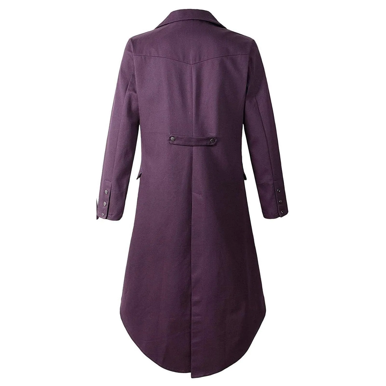 Duohropke Giacca da uomo vittoriana industriale vintage gotico steampunk, viola, XL - immagine 4