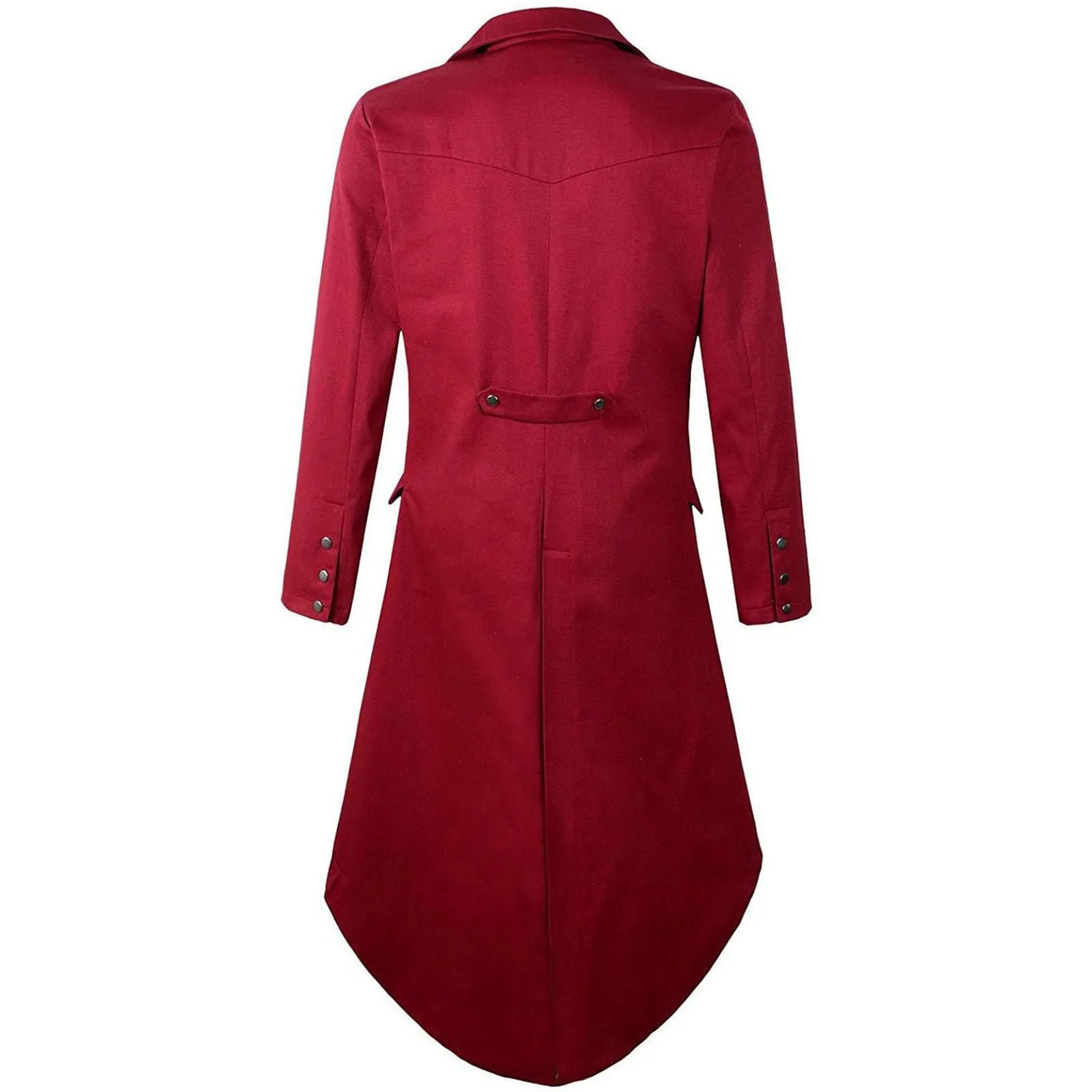 Duohropke Giacca da uomo vittoriana steampunk vintage gotico, 01 rosso, XL - immagine 4