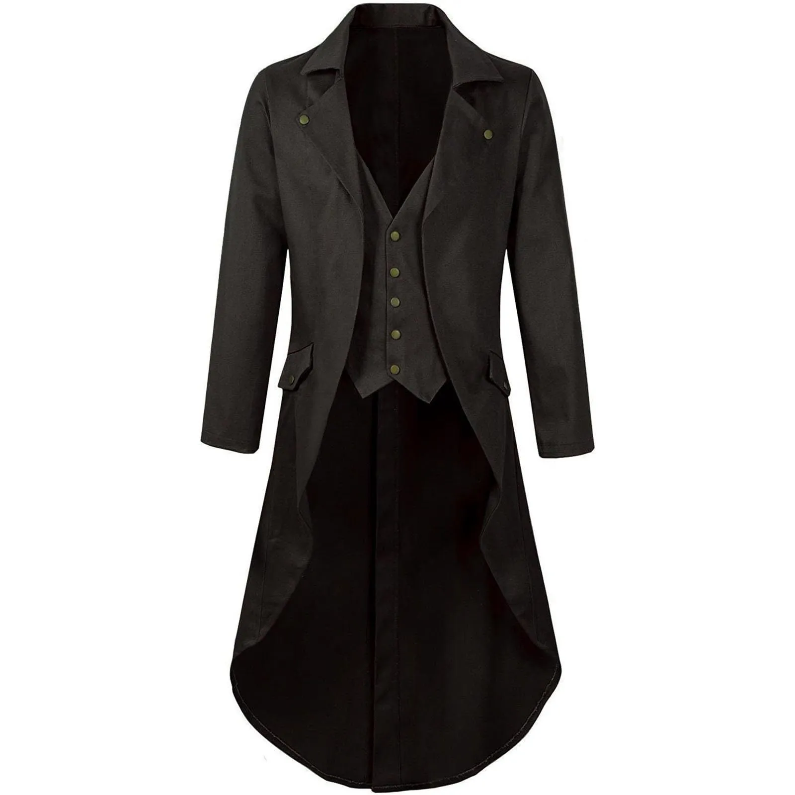 Duohropke Giacca da Uomo Vittoriana Steampunk Gothic, Marrone, XXL - immagine 1