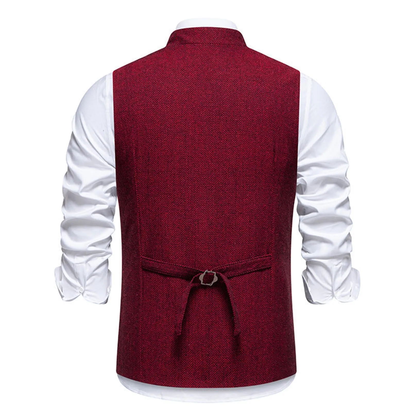 Generisch Gilet da uomo slim fit, rosso, M - immagine 6