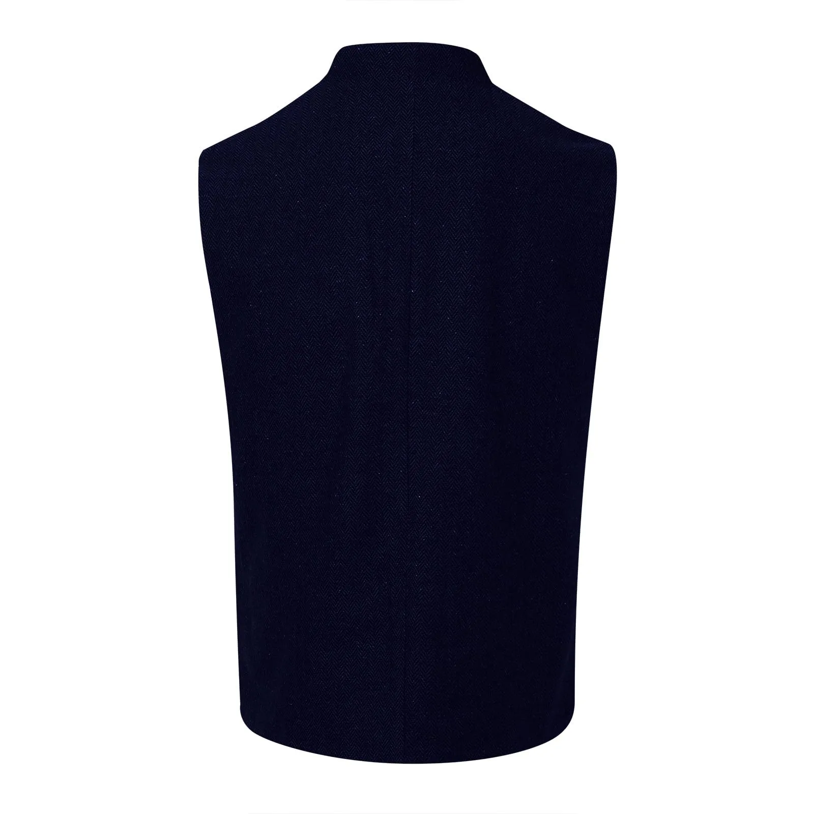 Generisch Gilet da uomo con colletto alto, Slim Fit, Blu Marino, L - immagine 2