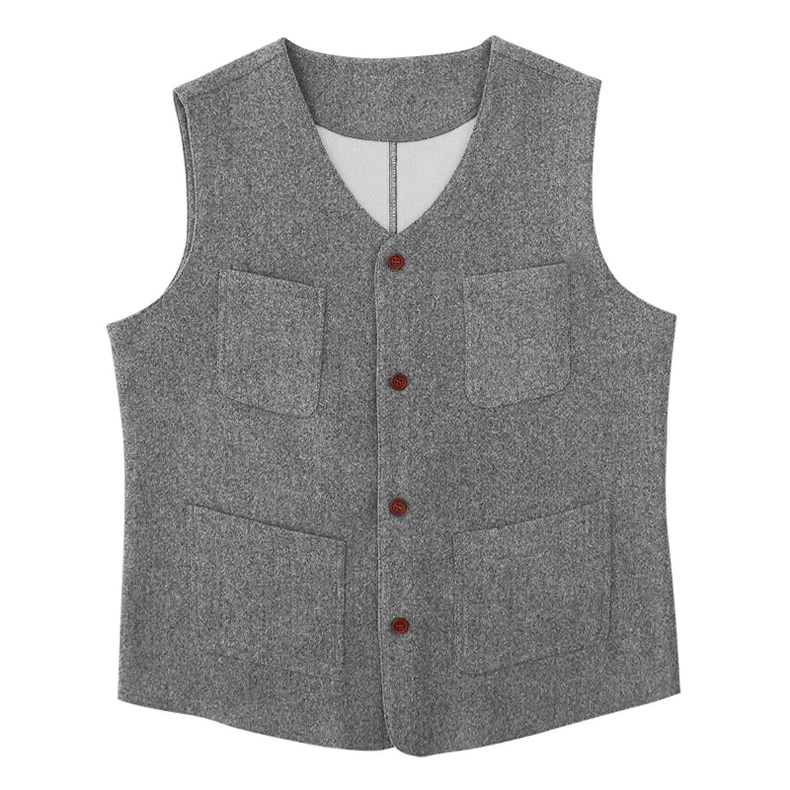 Generisch Gilet da uomo slim fit grigio chiaro X02, S - immagine 5