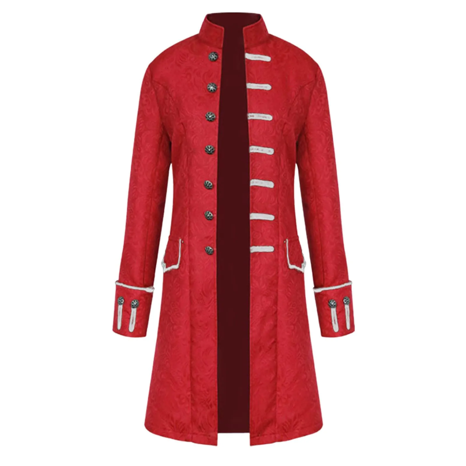 Duohropke Giacca Uomo Vittoriana Steampunk Gotica, Rosso, XXL - immagine 1